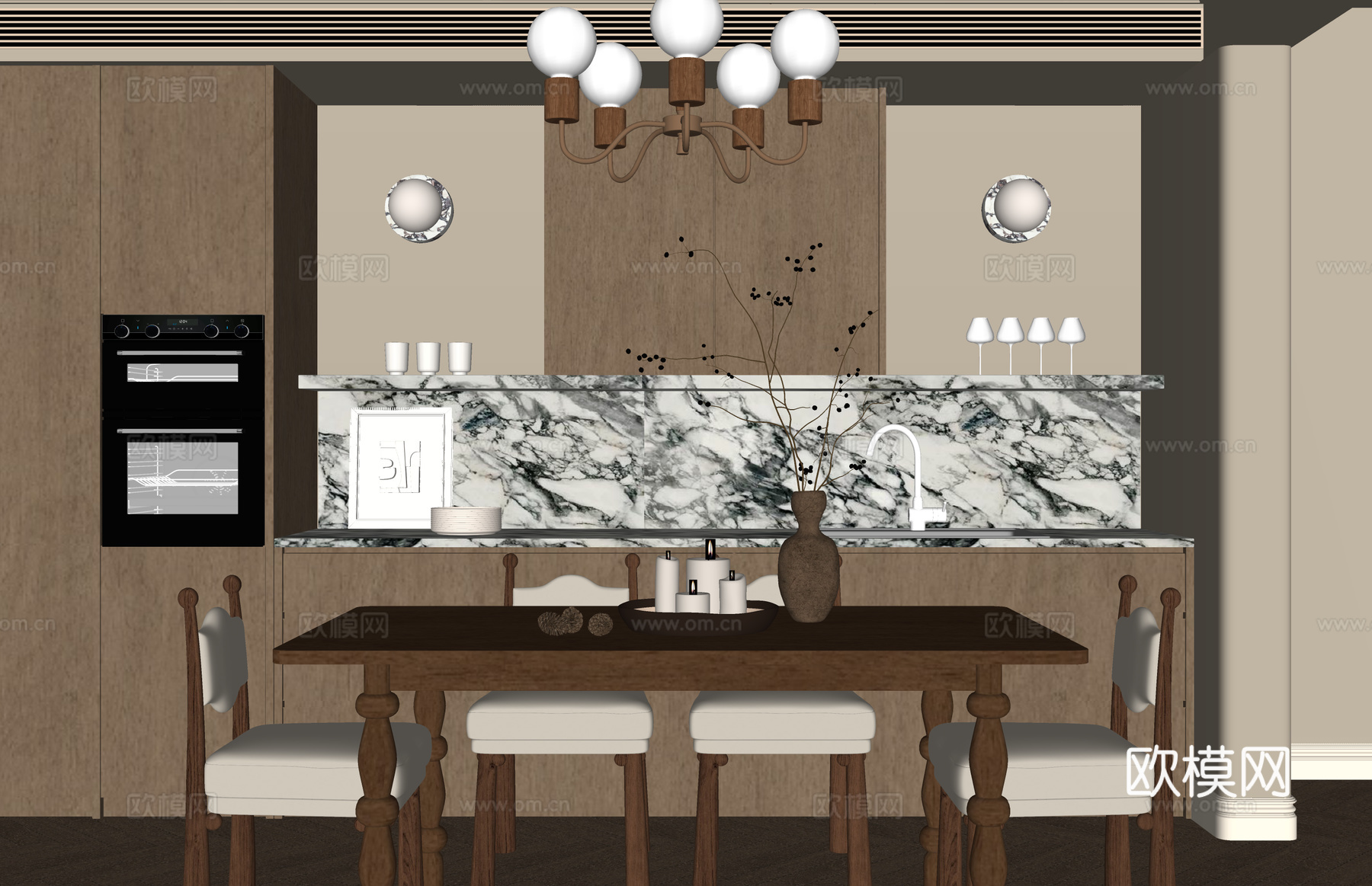 家装 阳台 卫生间su模型