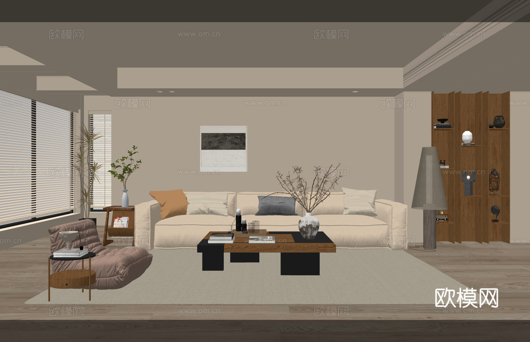 卧室 客厅 衣帽间 阳台su模型