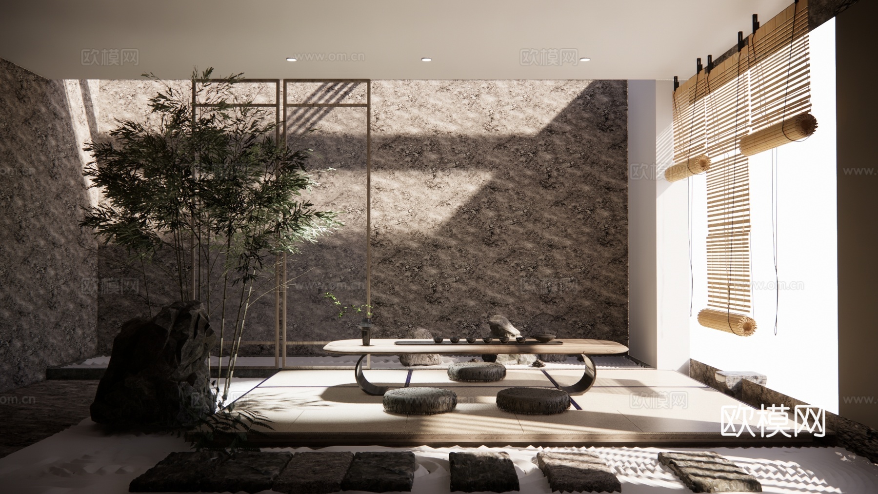 茶桌组合 客厅 玄关 餐厅 茶室su模型