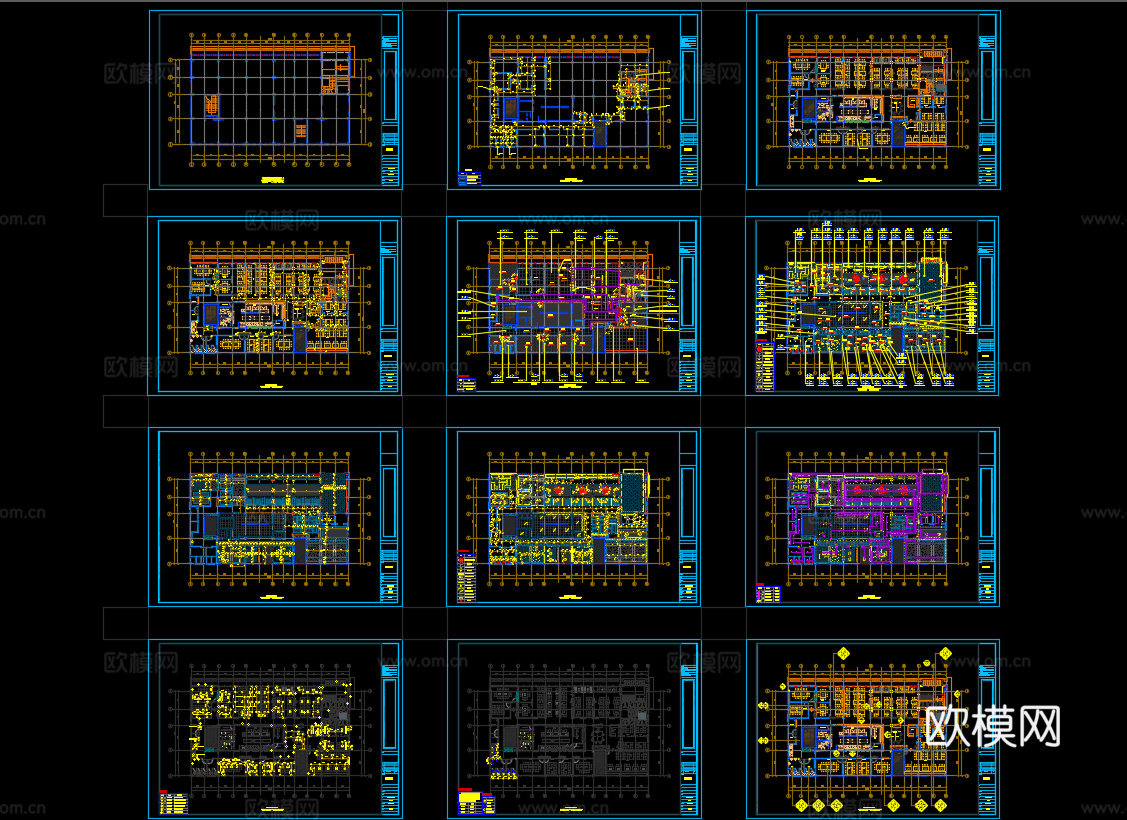 烧烤店装修平面施工图cad施工图