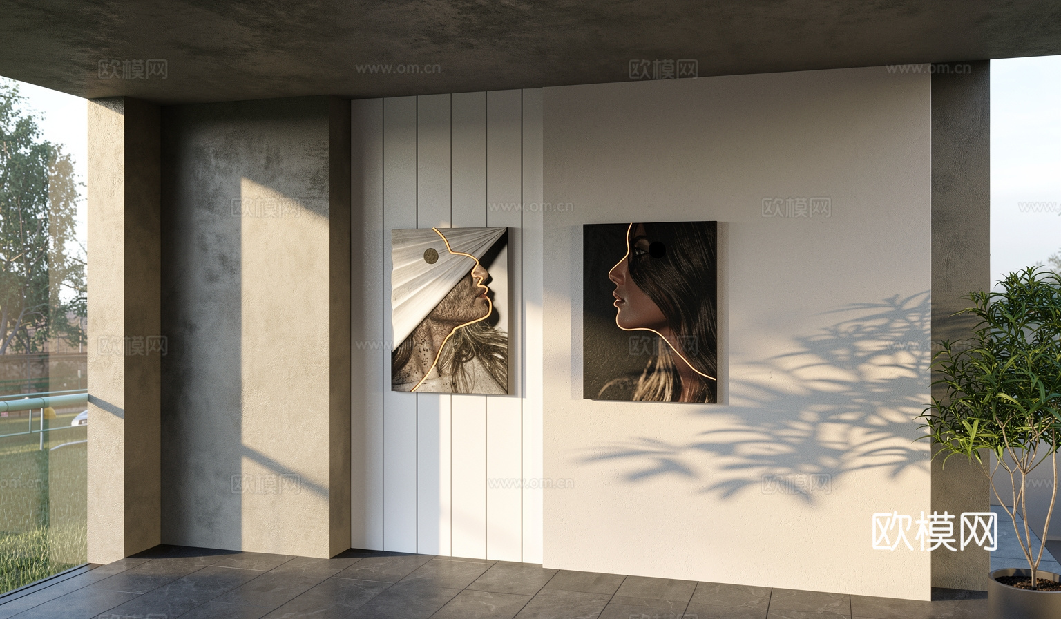 现代挂画su模型