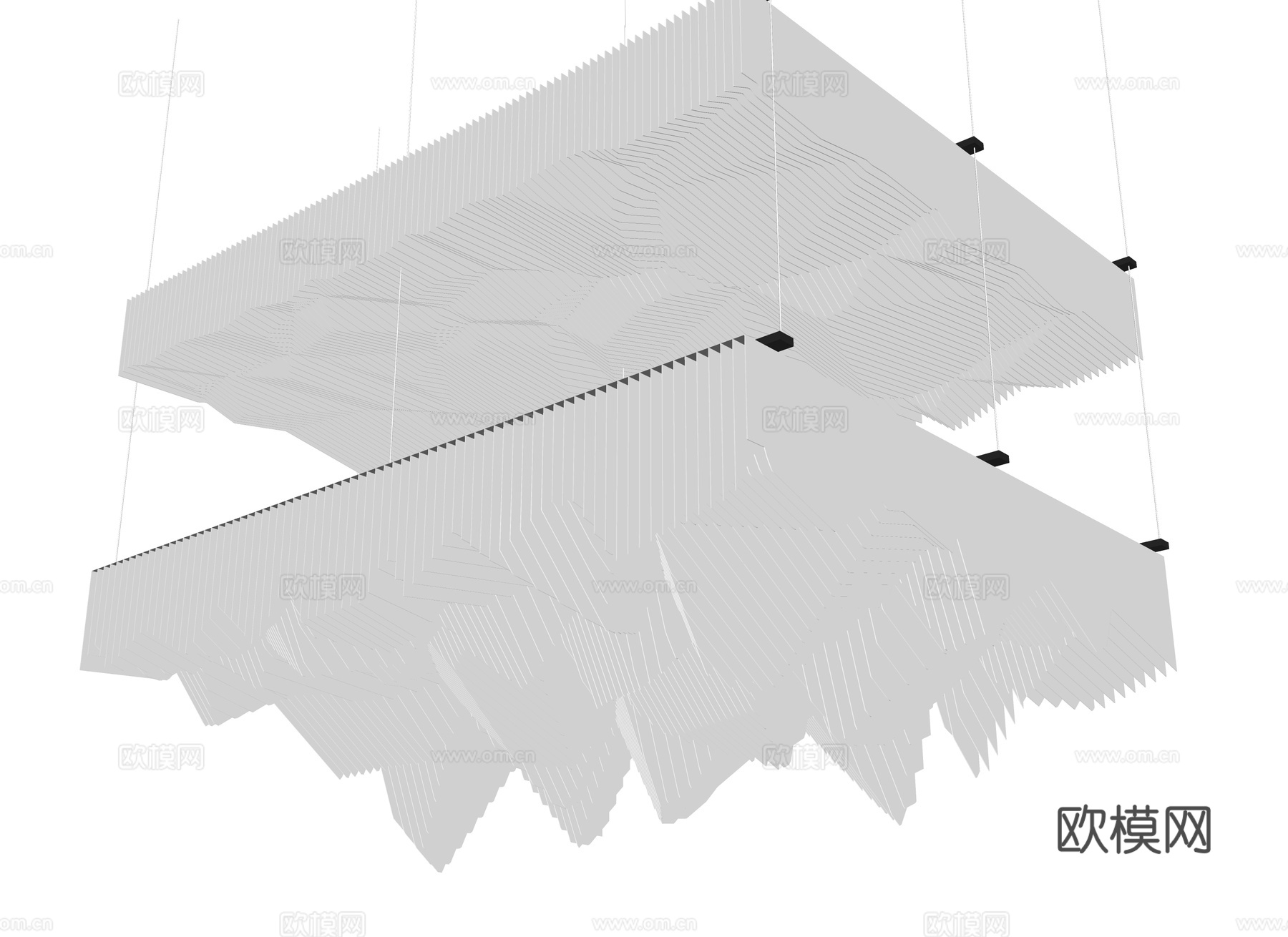现代异形吊顶 格栅吊顶 曲面天花吊顶 波浪吊顶 工装吊顶 大su模型