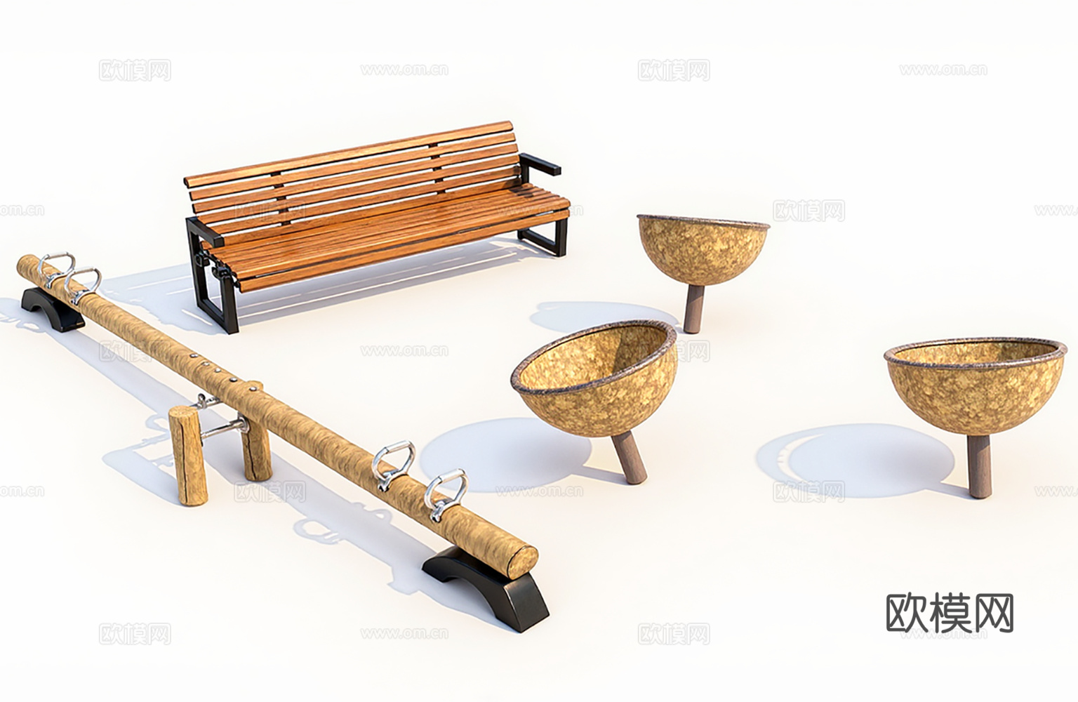 儿童户外无动力生态乐园su模型