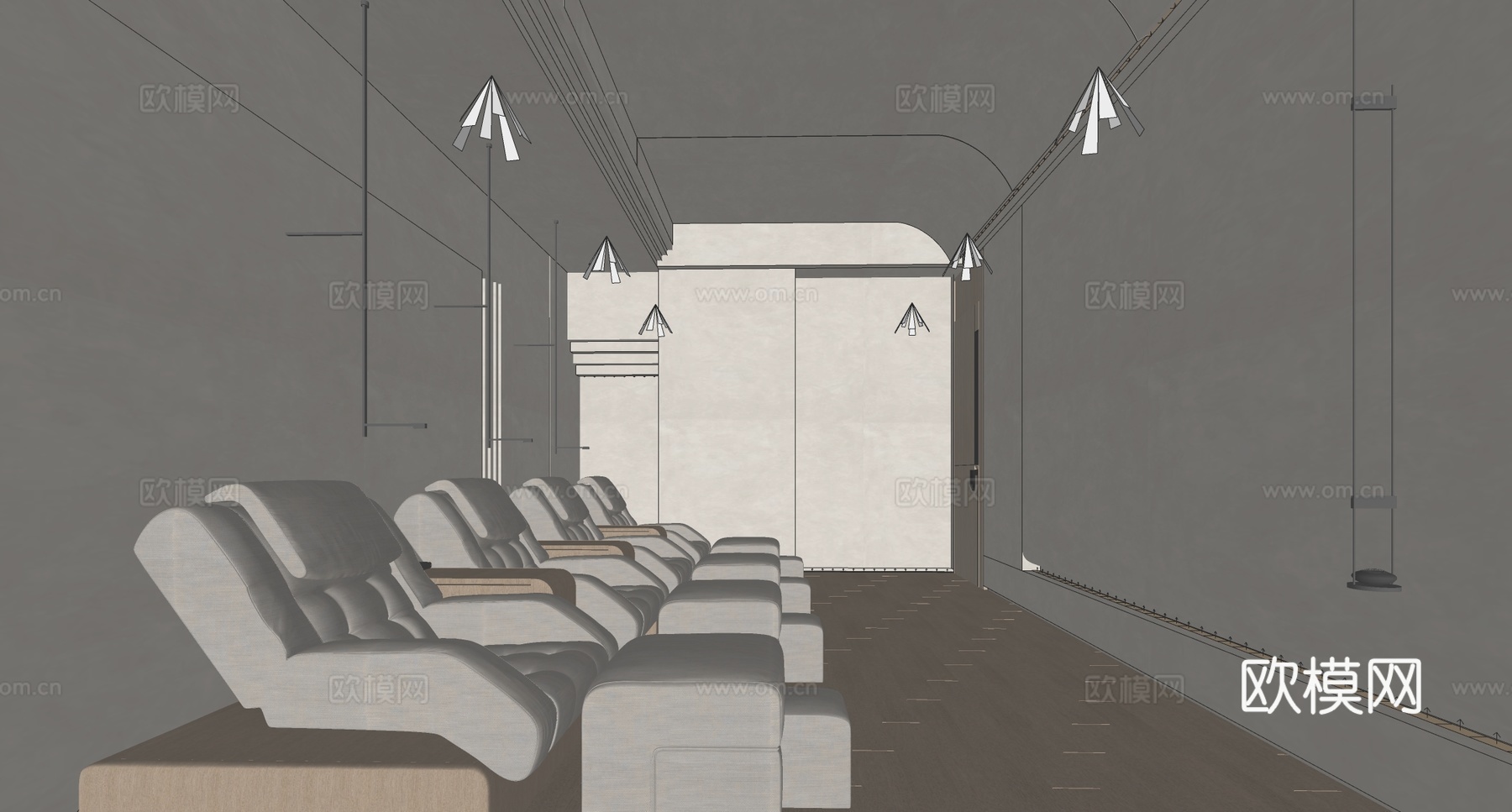 侘寂足疗按摩包厢 按摩足疗店 spasu模型