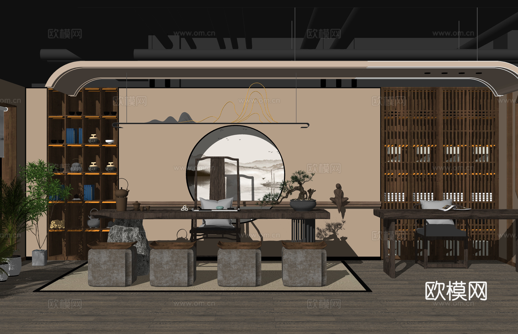 卫生间 家装 茶室su模型