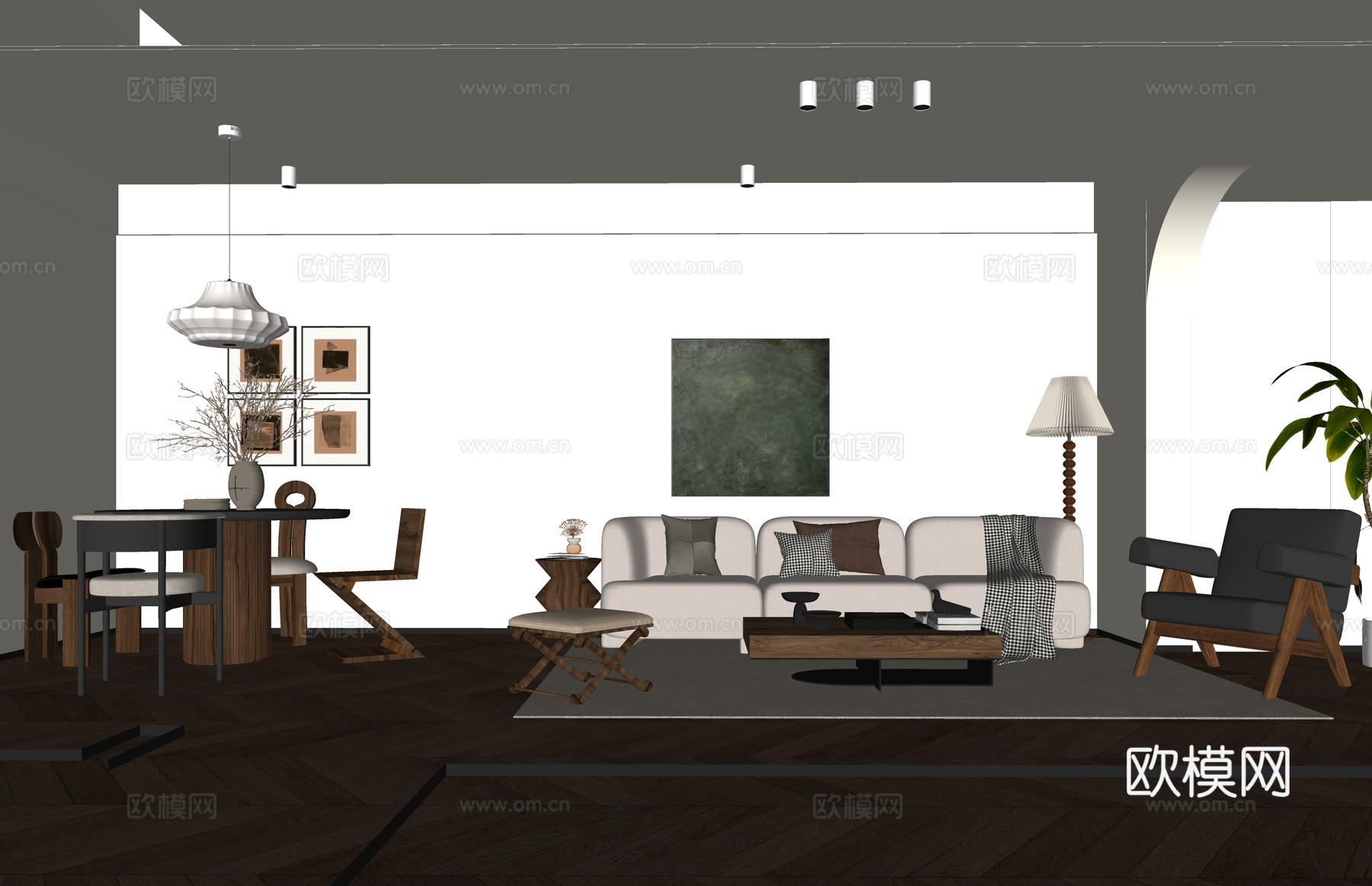 门窗 茶室 餐厅 客厅su模型