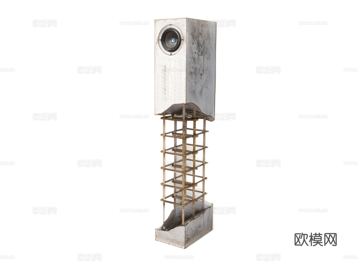 混凝土音响su模型