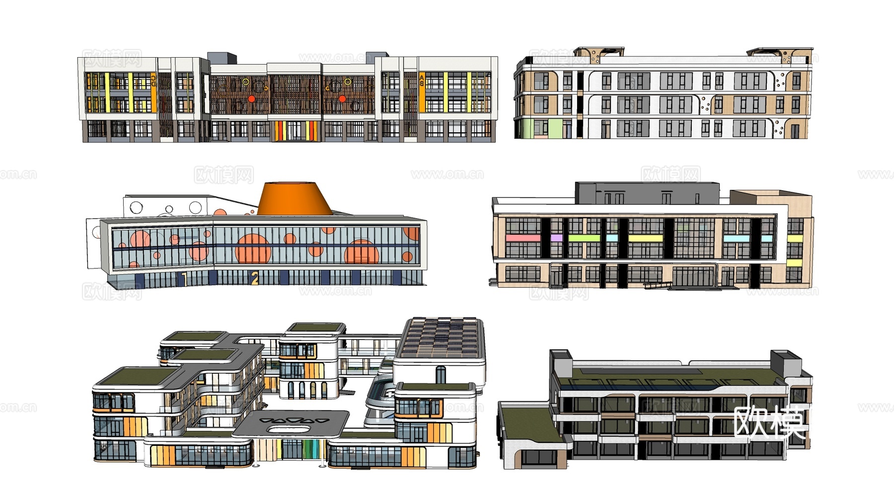 现代幼儿园建筑su模型