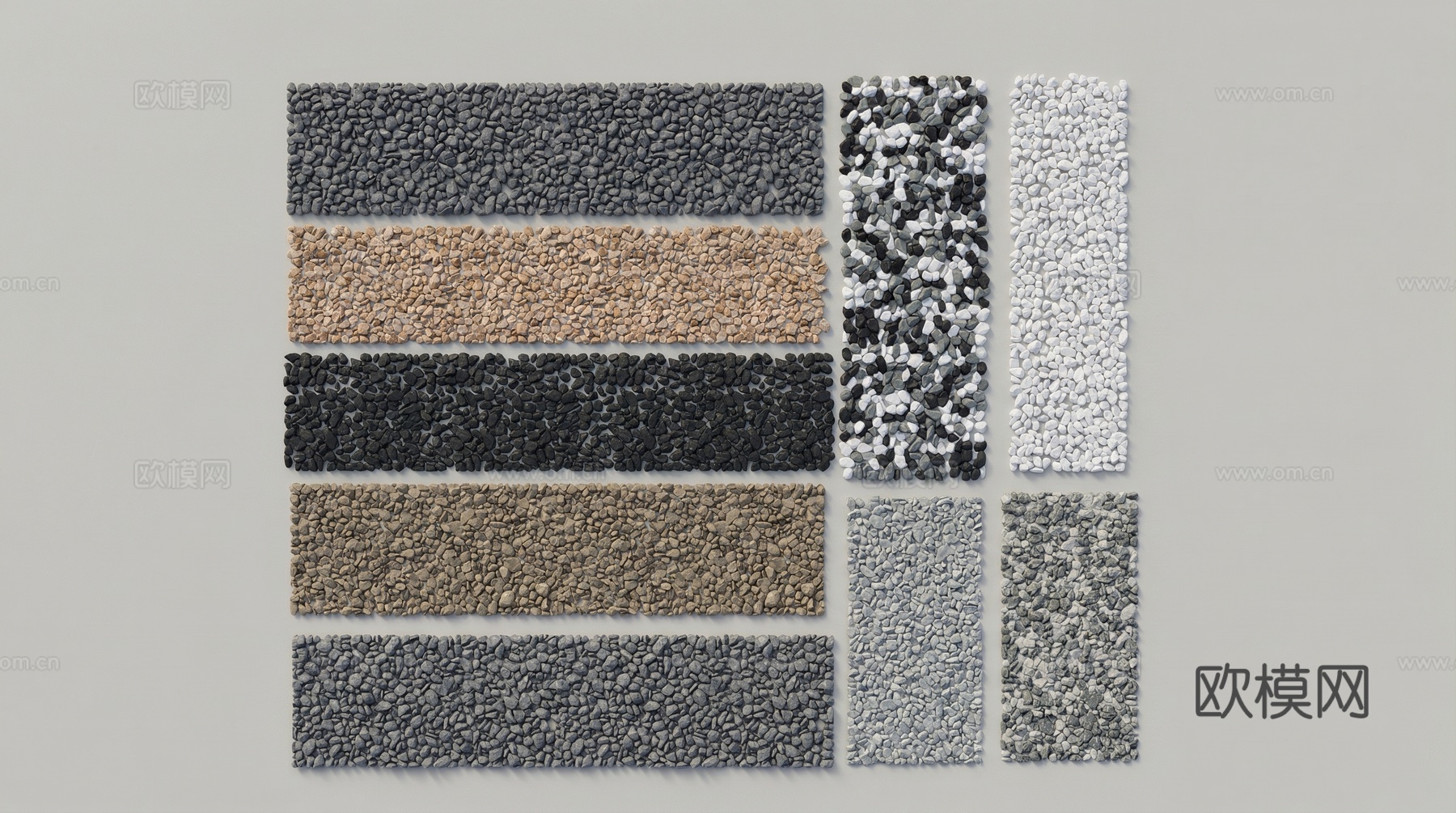 鹅卵石组合su模型