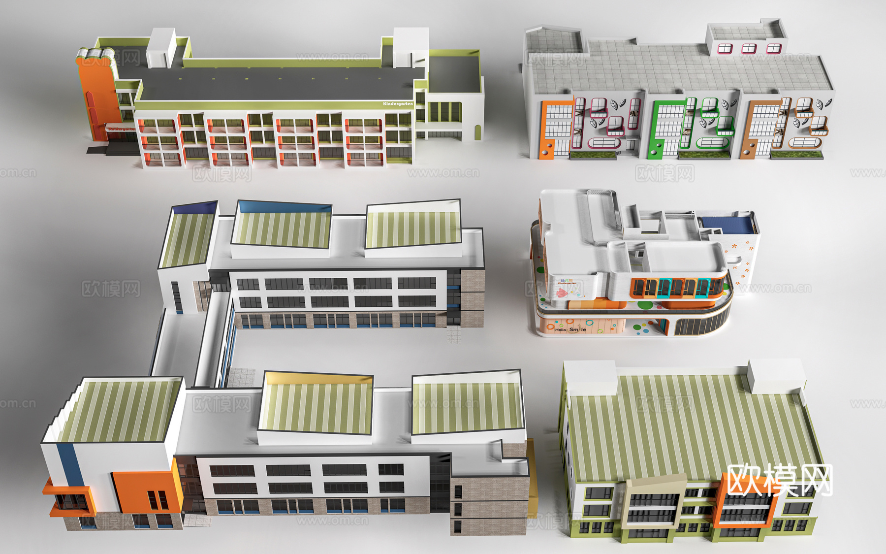 现代幼儿园建筑su模型