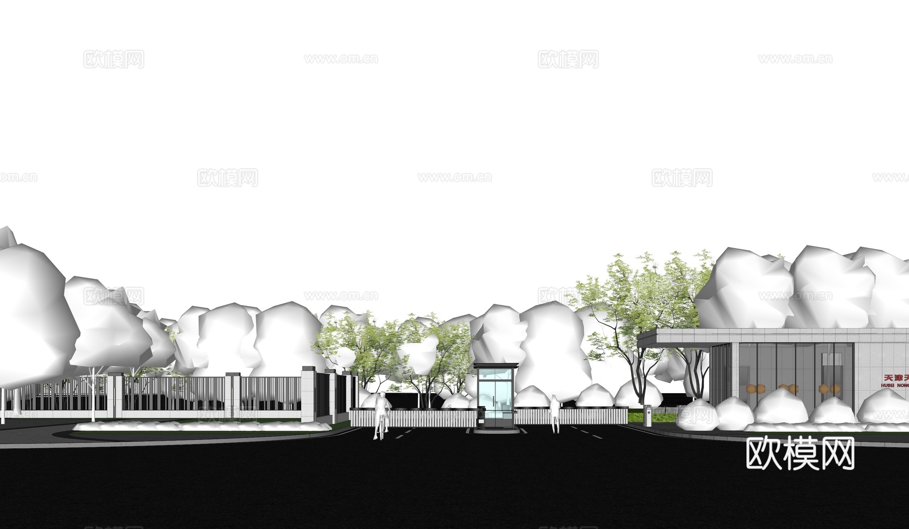 工厂大门su模型