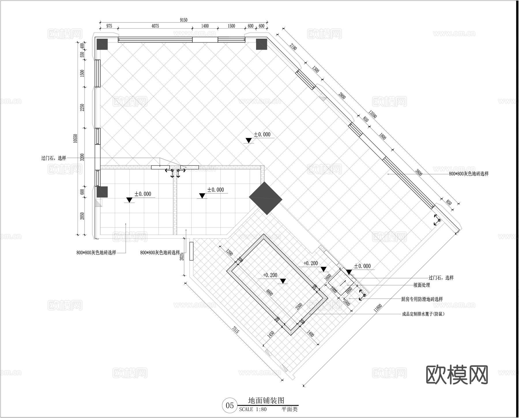 烧烤店施工图cad施工图