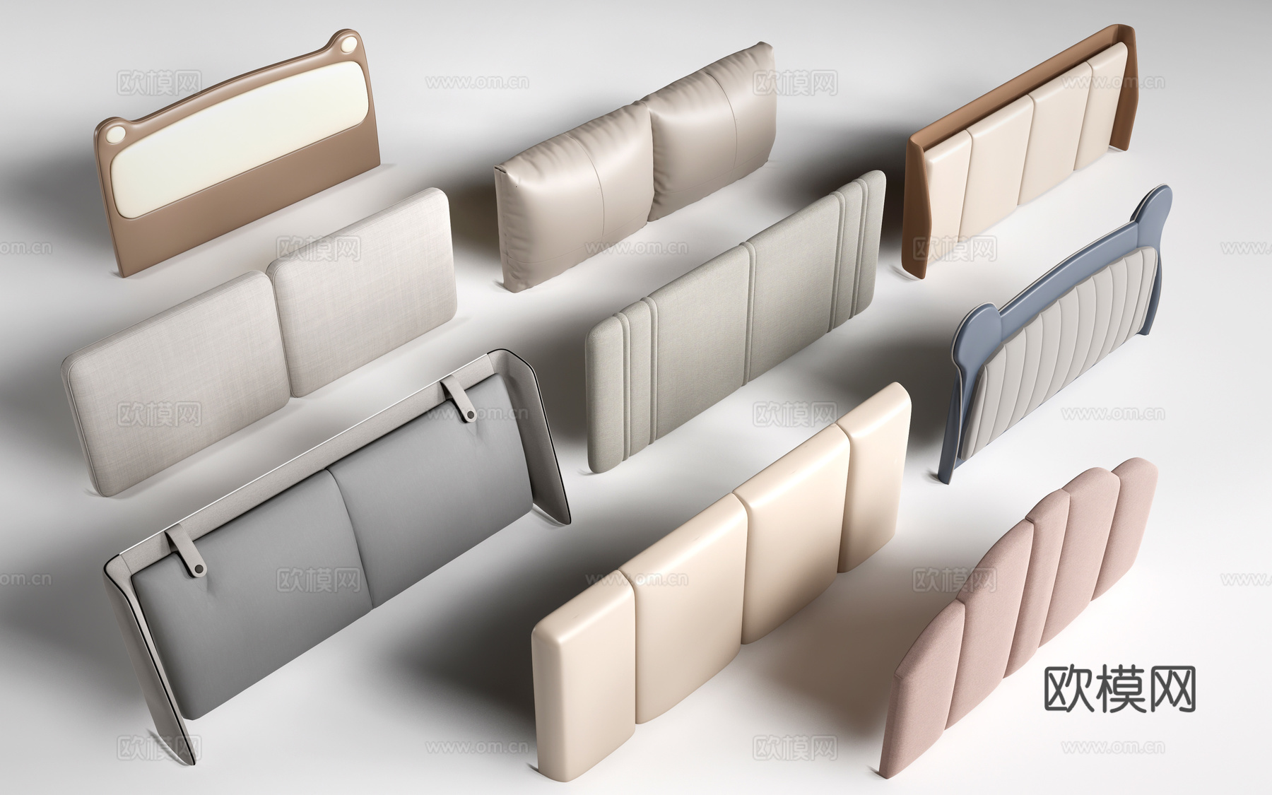 现代榻榻米软包 床头软包 墙面软包 靠背su模型