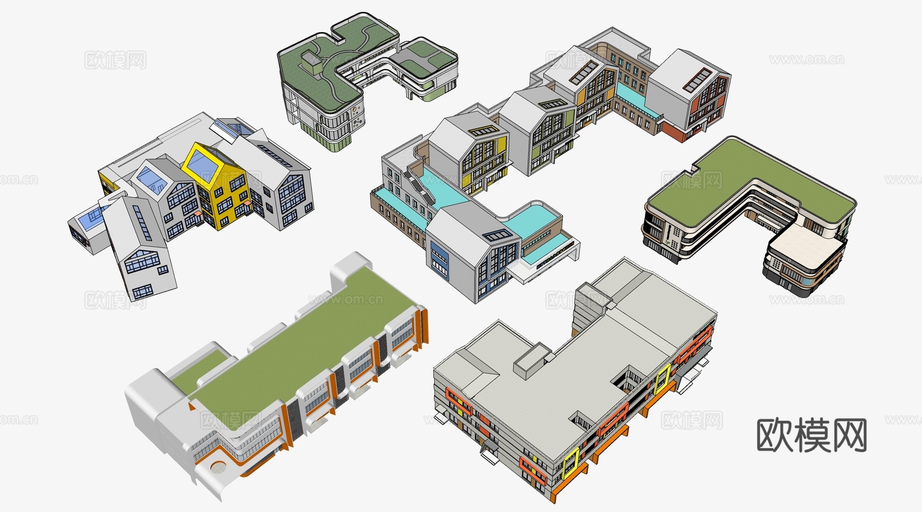 现代幼儿园建筑su模型