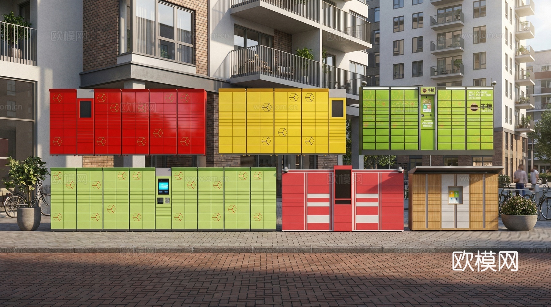 快递柜  丰巢柜su模型