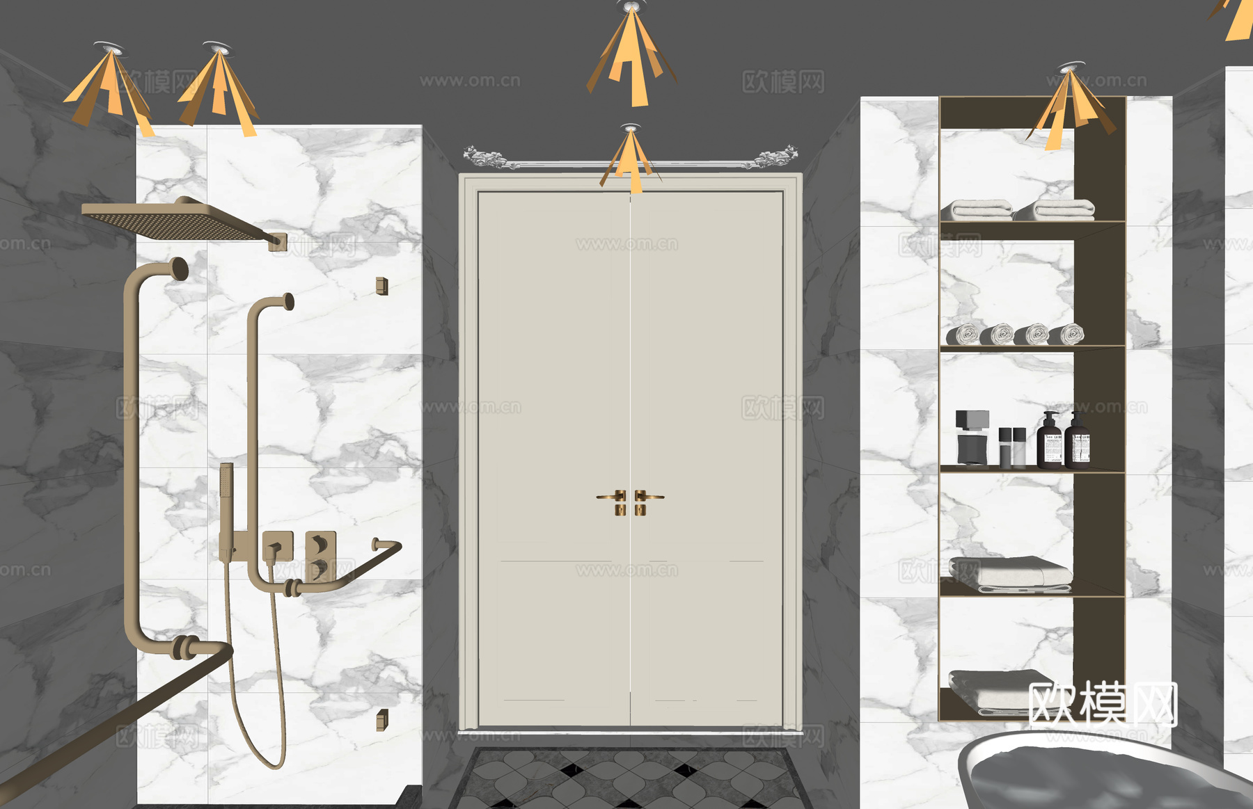 厕所 马桶 茶室 洗衣机 客厅su模型