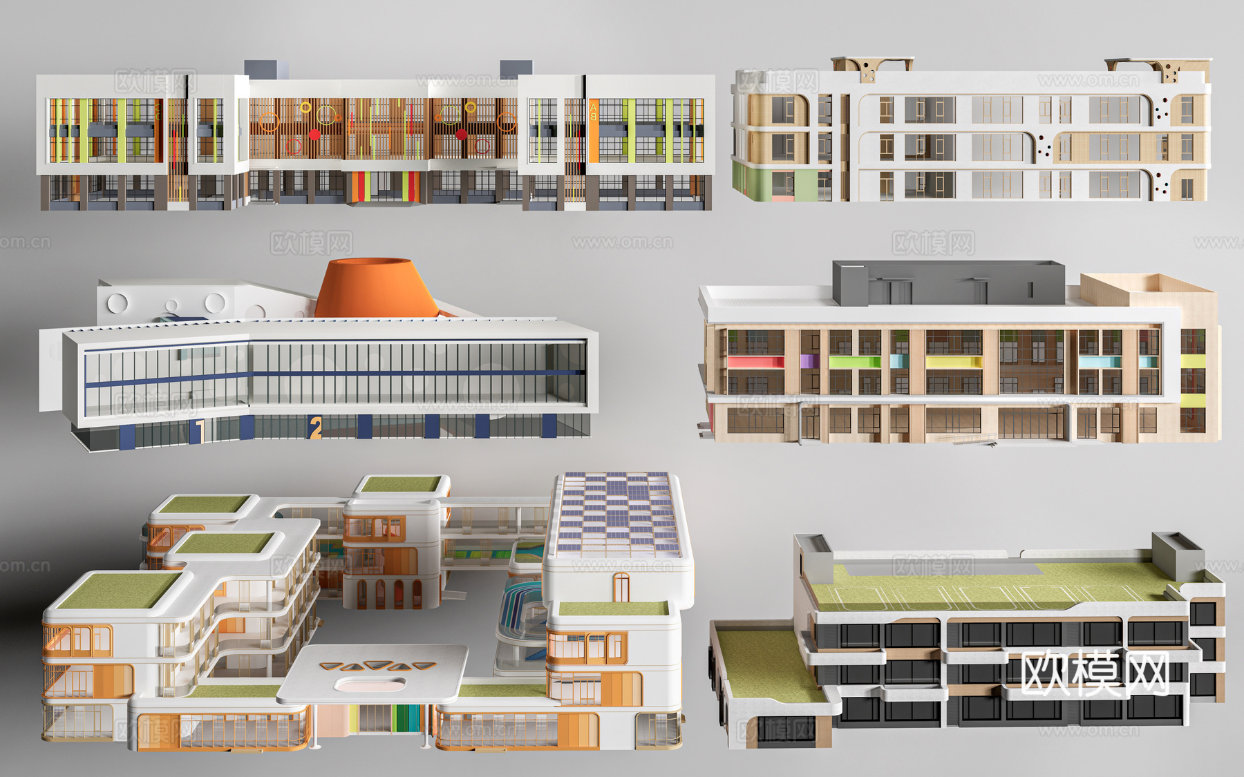 现代幼儿园建筑su模型