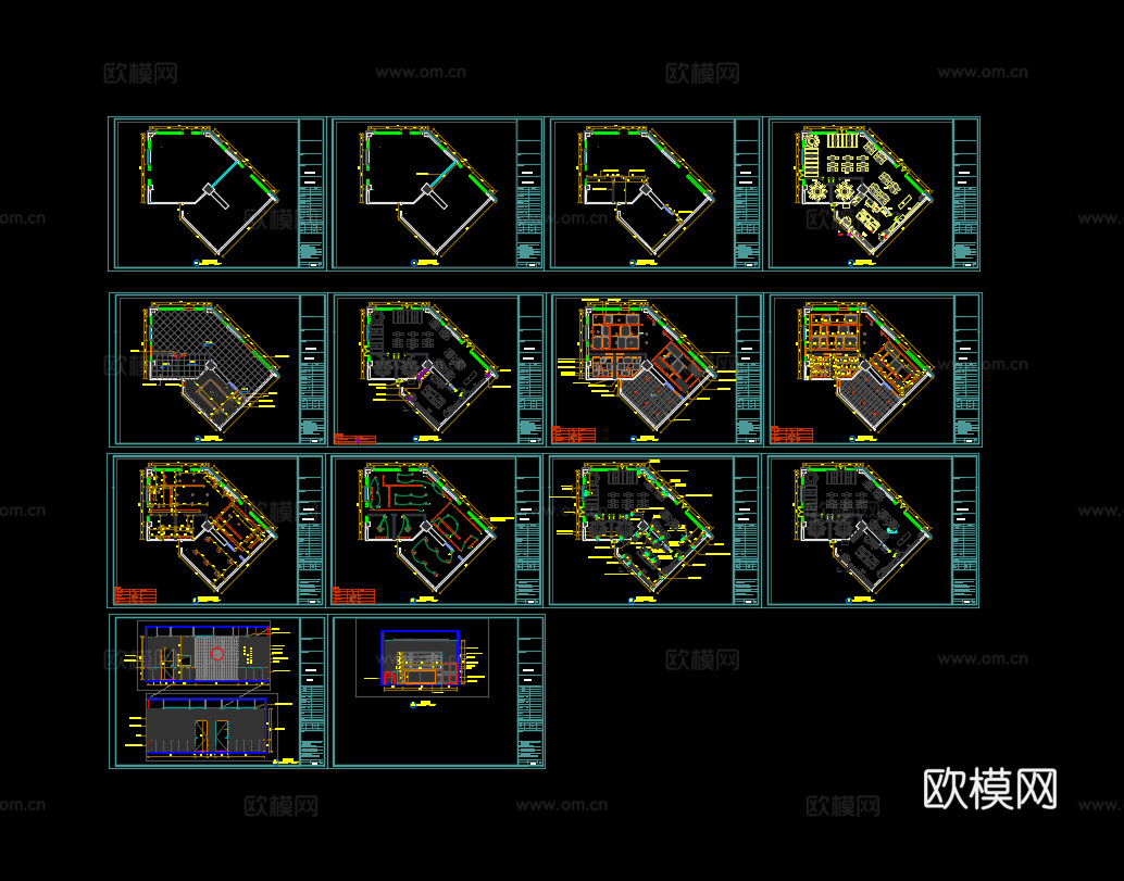 烧烤店施工图cad施工图