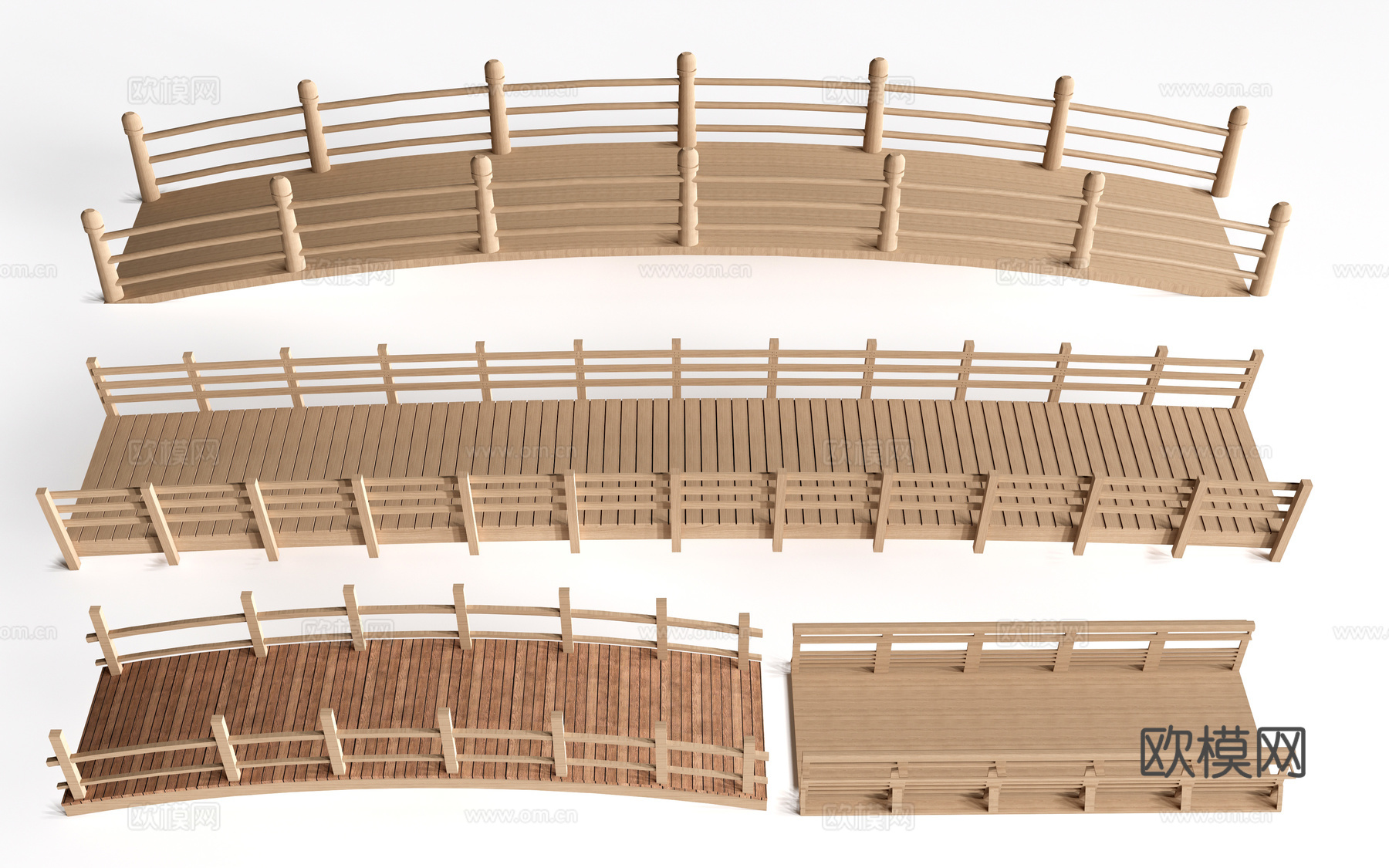 现代景观小桥 景观桥 木拱桥 公园桥su模型