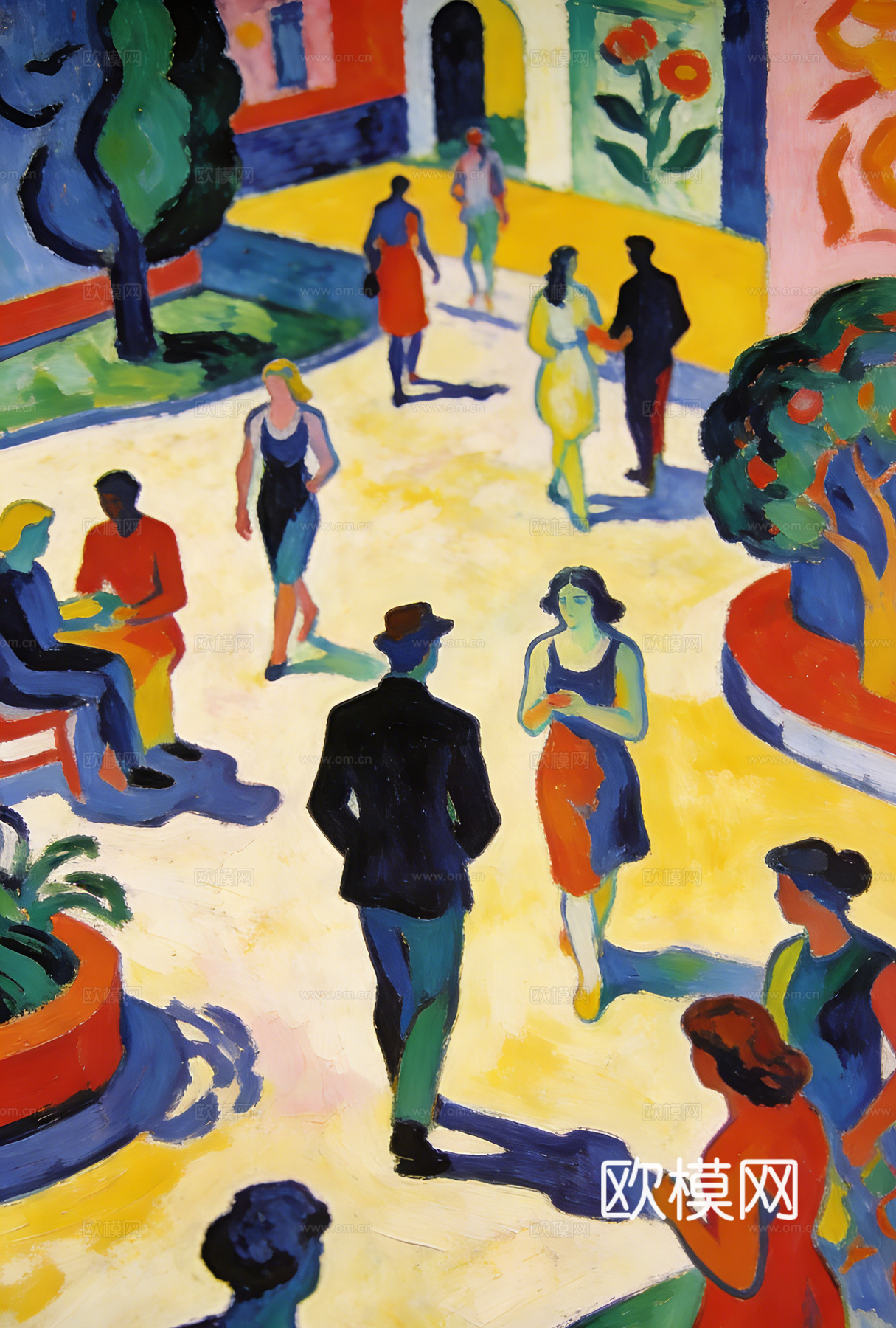 现代艺术挂画色彩画多巴胺彩绘下载