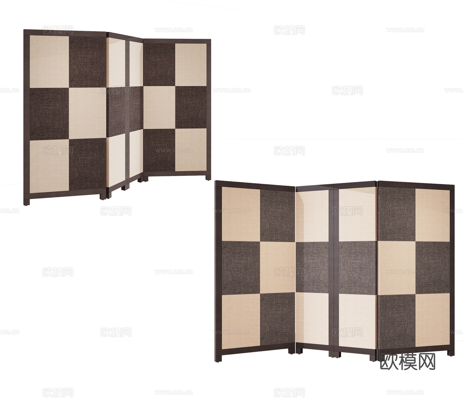 侘寂风屏风 可折叠屏风 隔断 木质屏风 复古屏风 玄关隔断3d模型