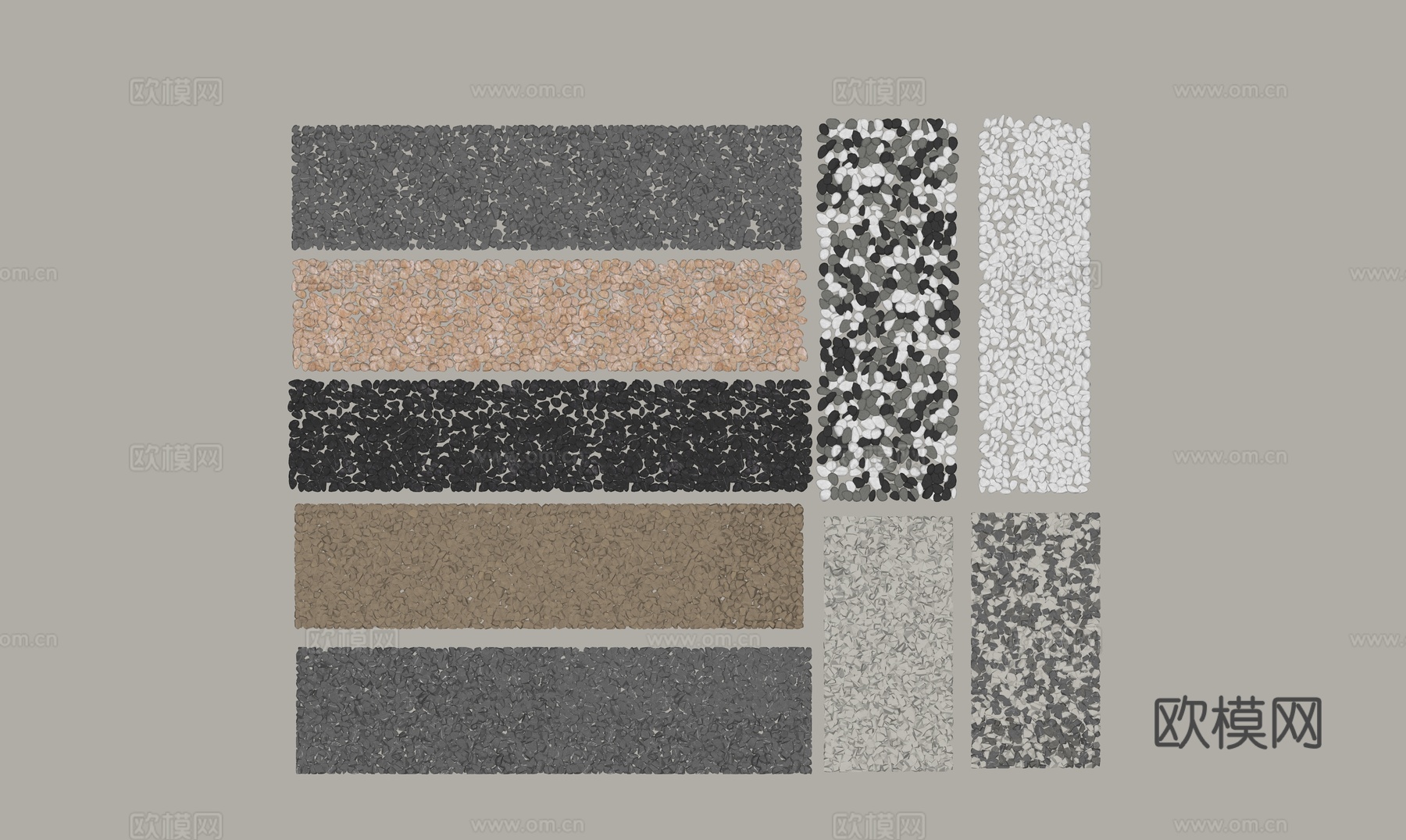 鹅卵石组合su模型