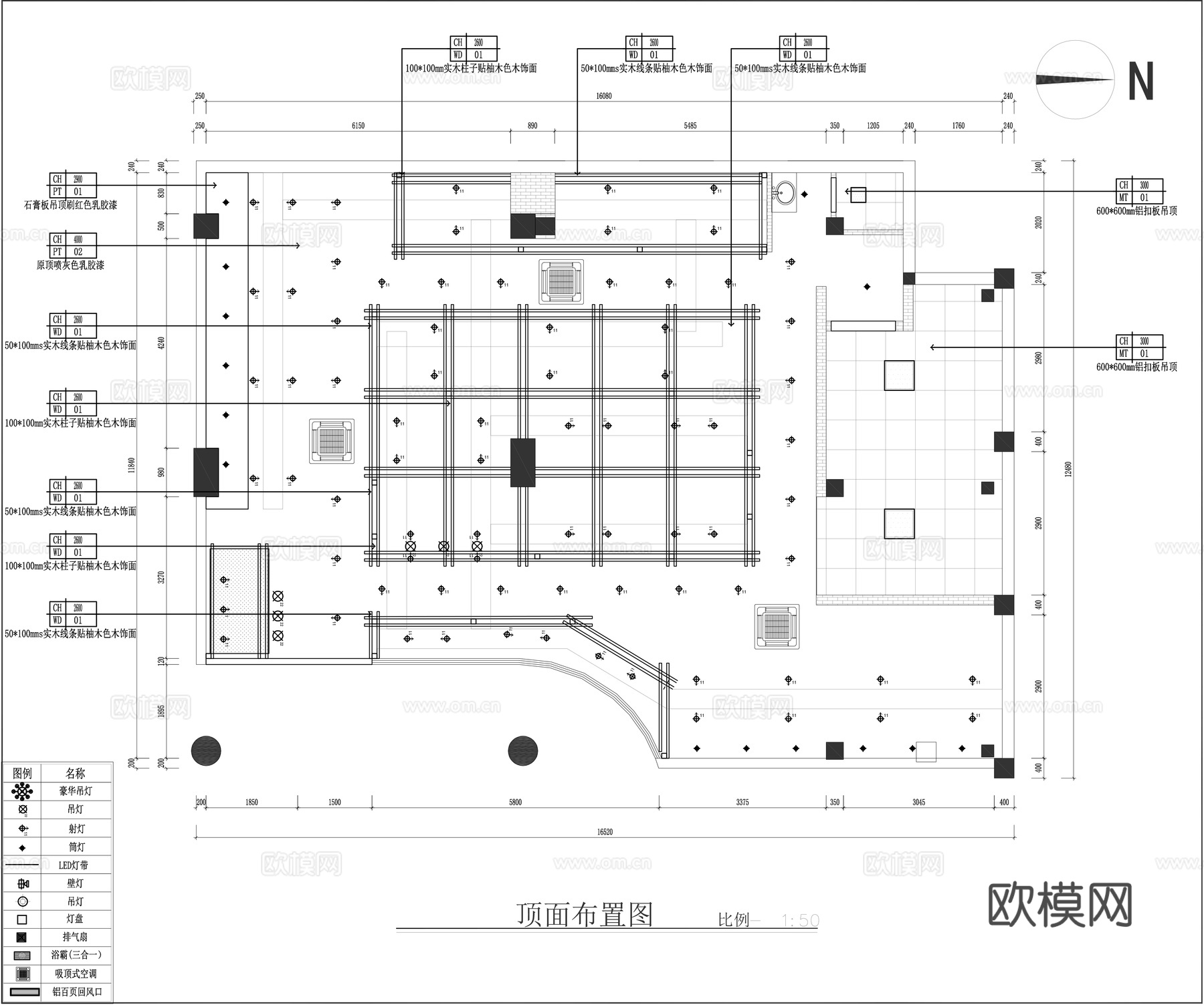 烤肉店平面施工图cad施工图