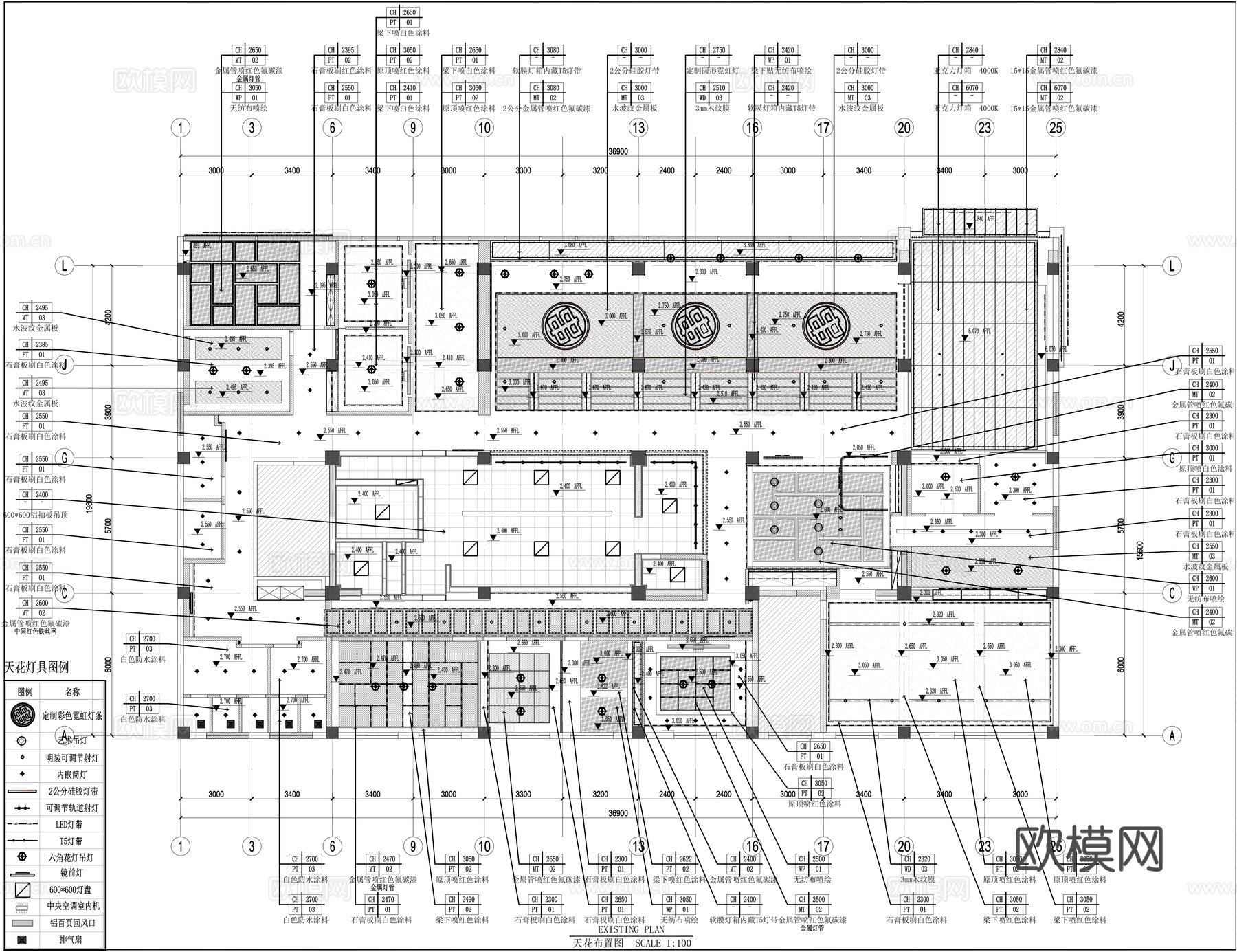 烧烤店装修平面施工图cad施工图