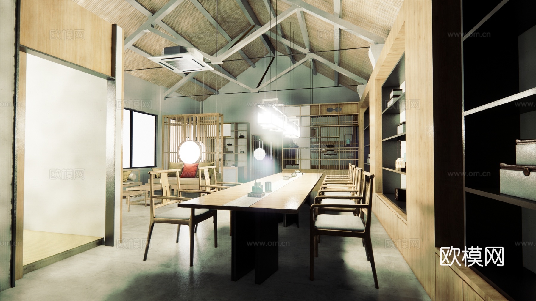 茶室 卧室 衣帽间 家装 茶桌su模型