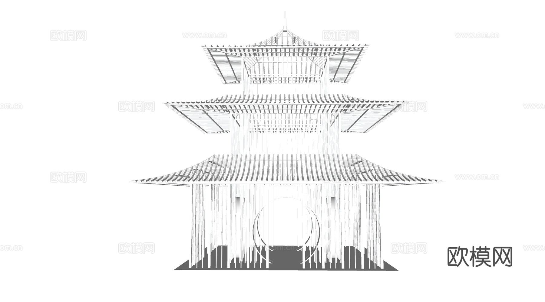 现代景观亭su模型