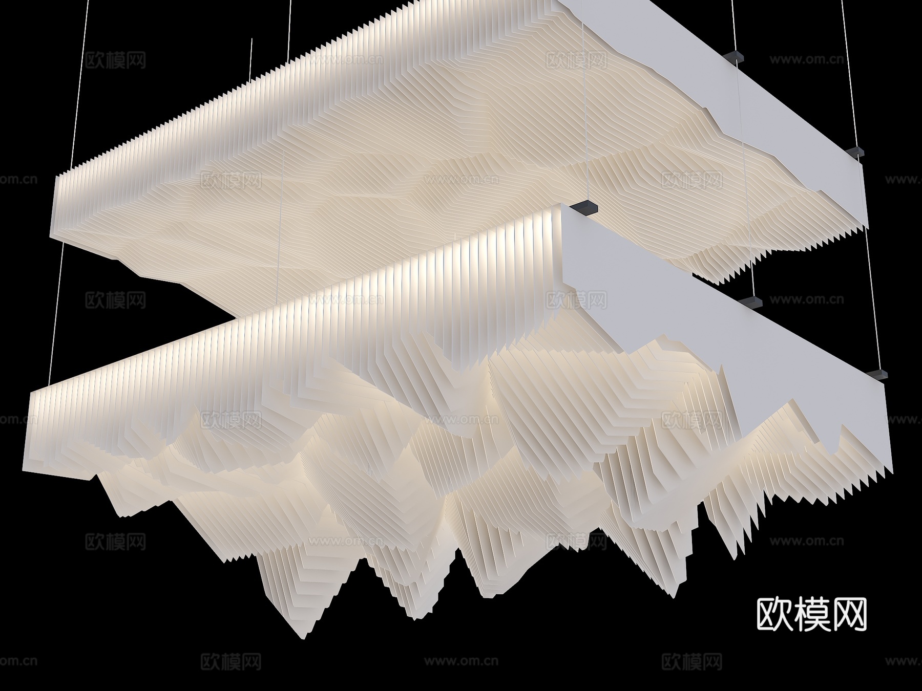 现代异形吊顶 格栅吊顶 曲面天花吊顶 波浪吊顶 工装吊顶 大su模型