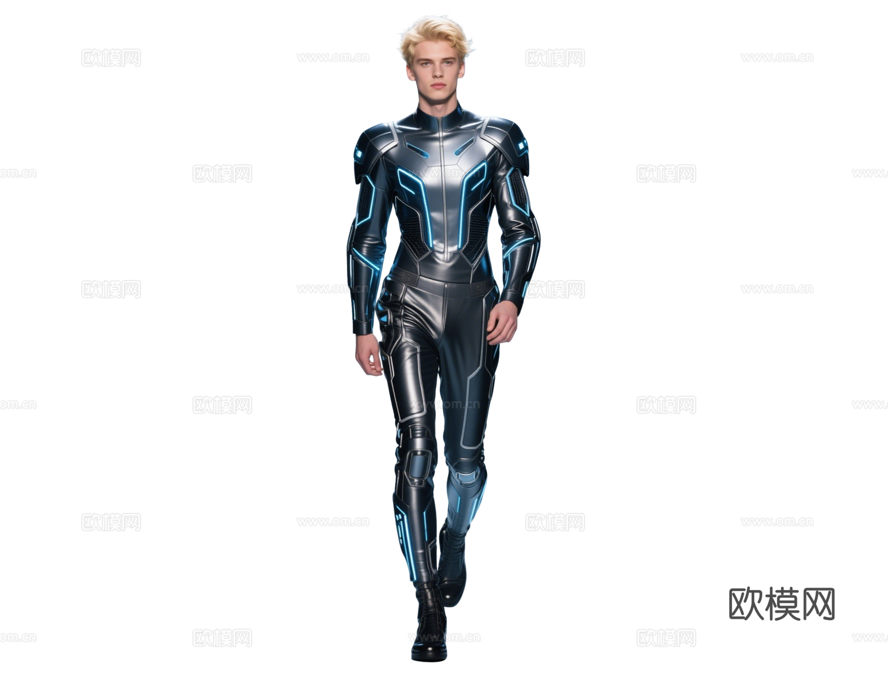 PS免抠现代人物 未来科技时尚模特 时尚男模 仿真机器人下载