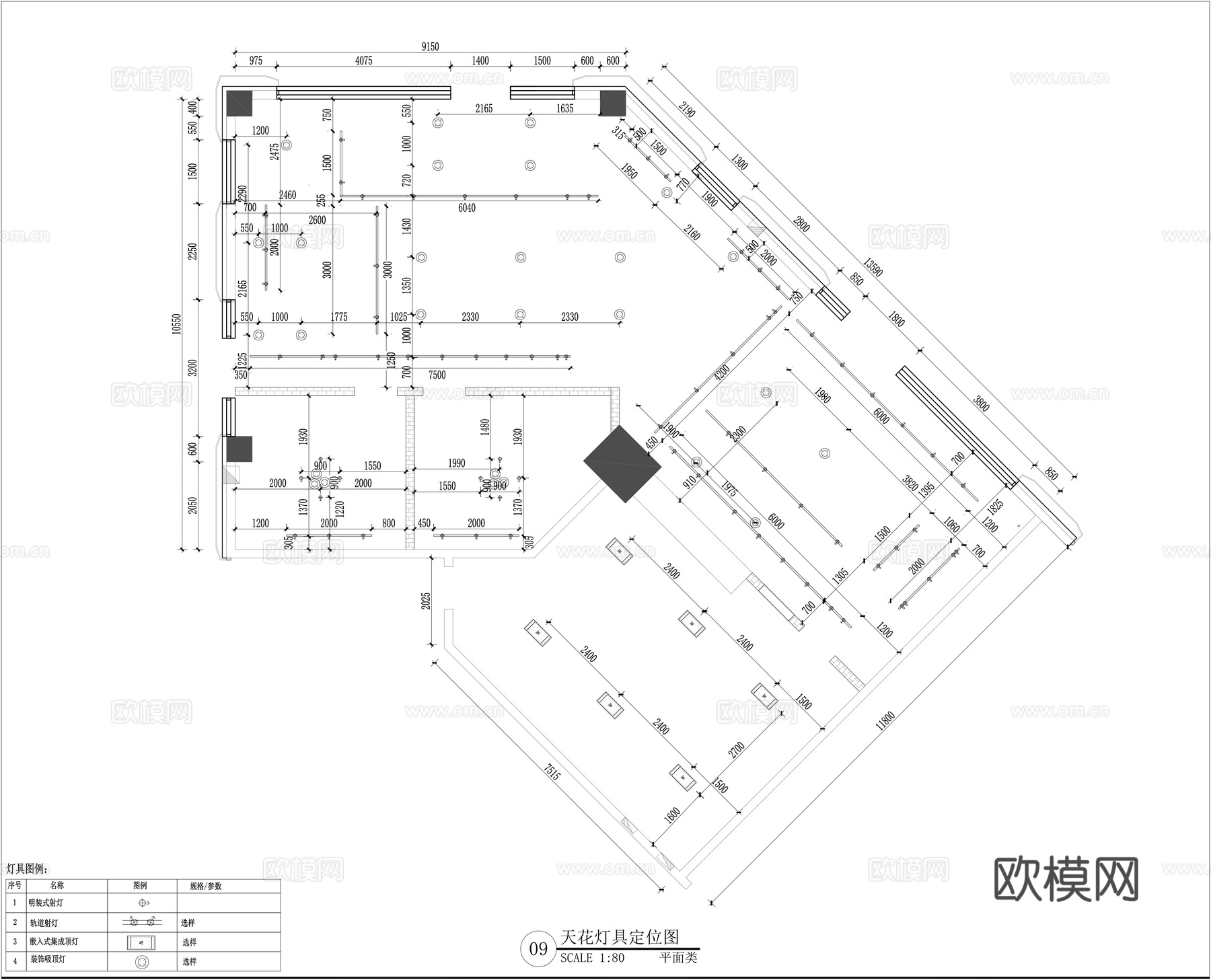 烧烤店施工图cad施工图