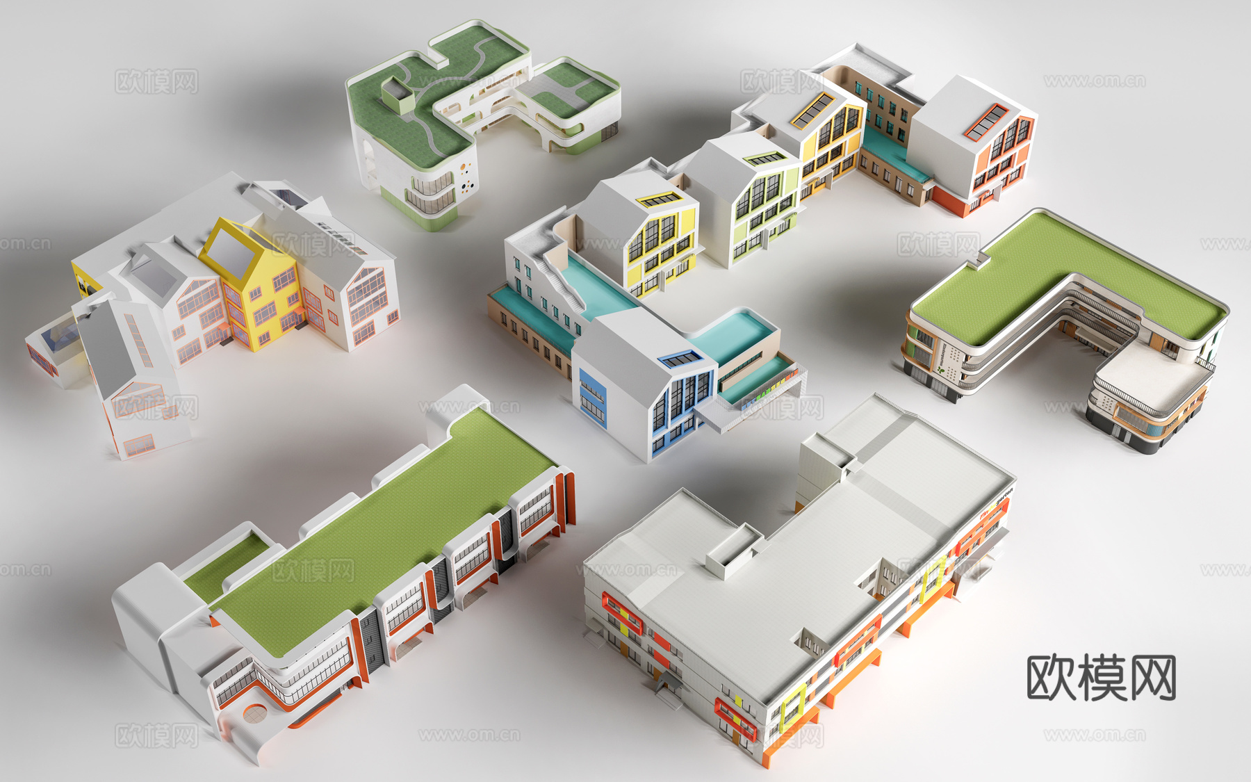 现代幼儿园建筑su模型