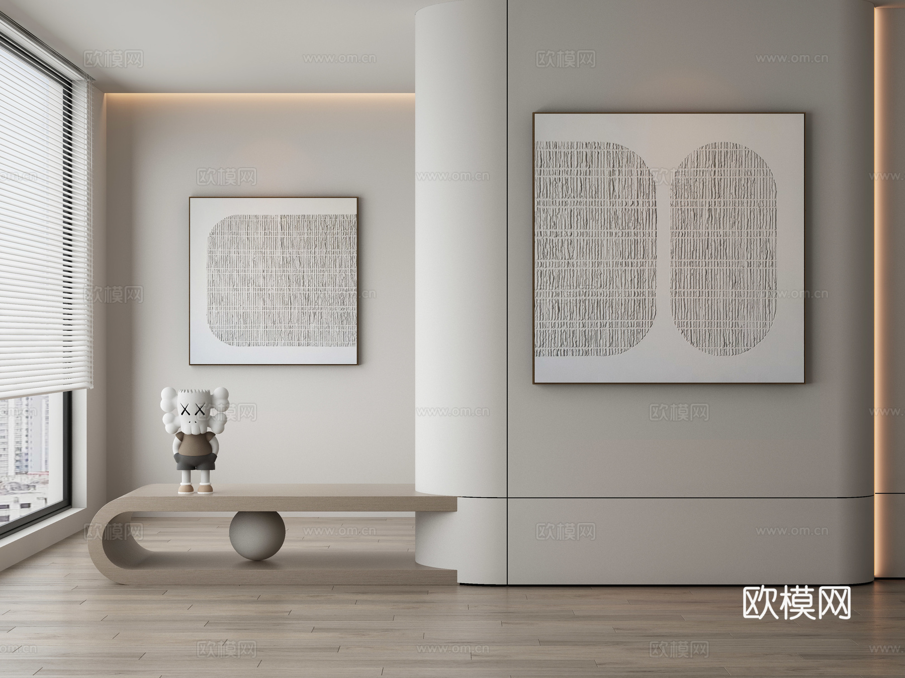 现代极简抽象挂画3d模型