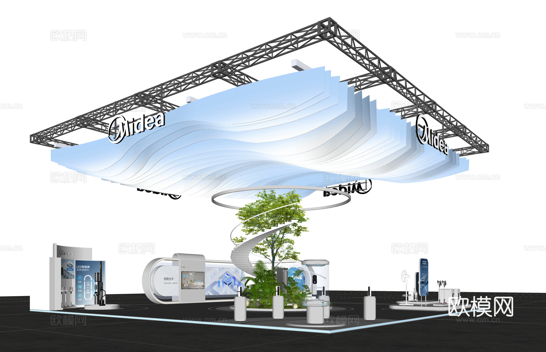 办事处 银行电梯 停车场 工装 走廊 政府机构 公共空间su模型