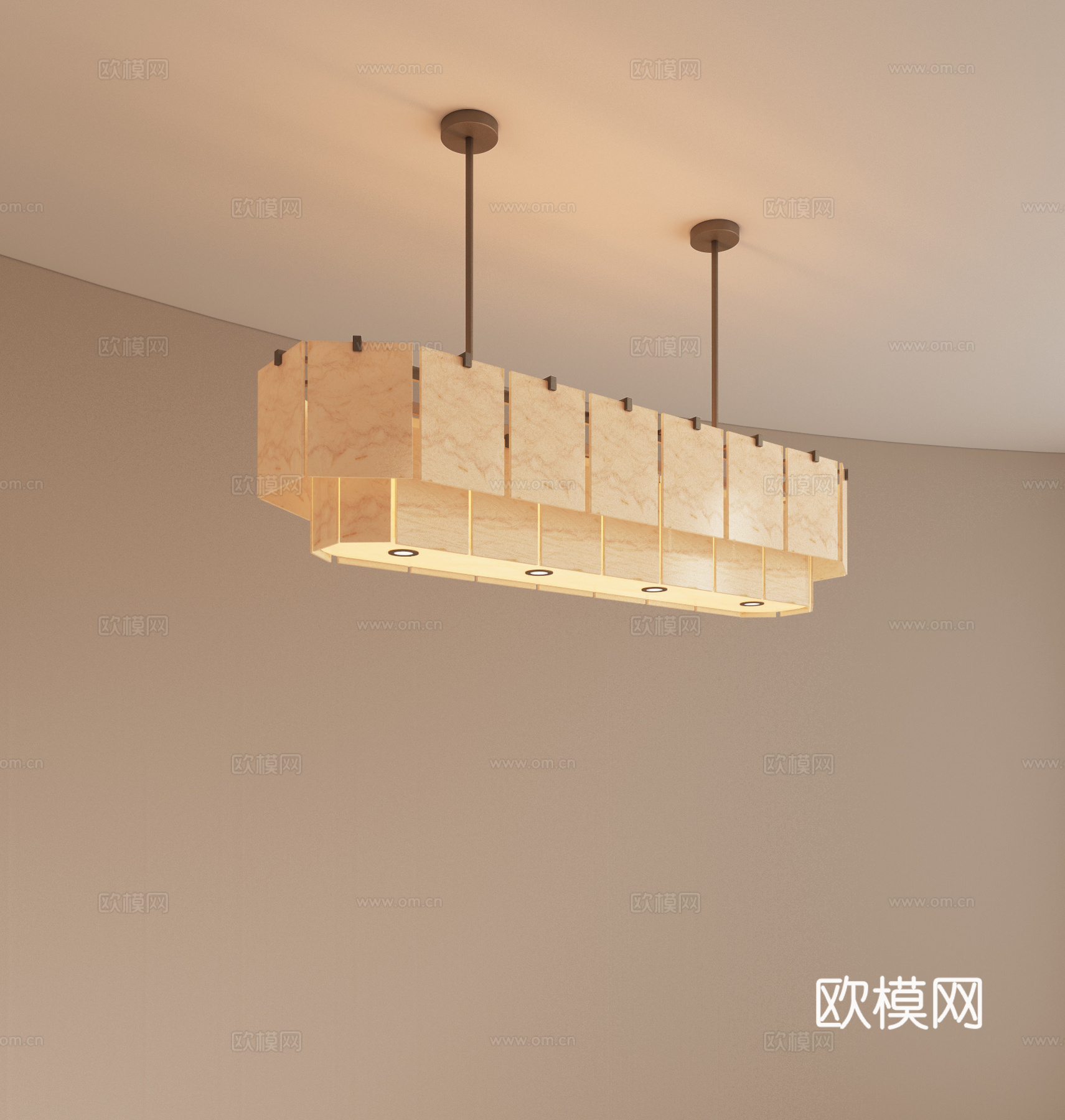 现代复古吊灯 餐厅吊灯 艺术吊灯 吧台吊灯 轻奢吊灯su模型