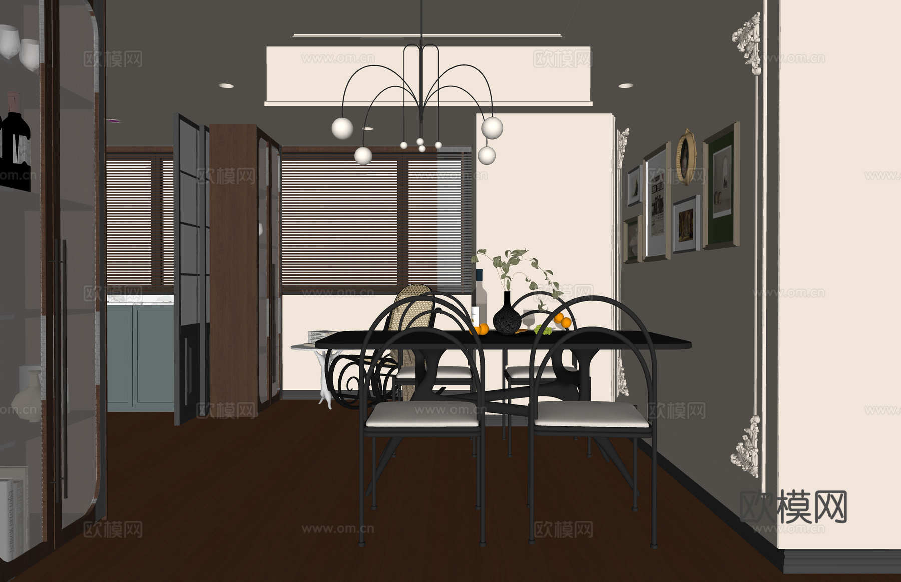 餐厅 家装 卧室 门窗 衣帽间su模型