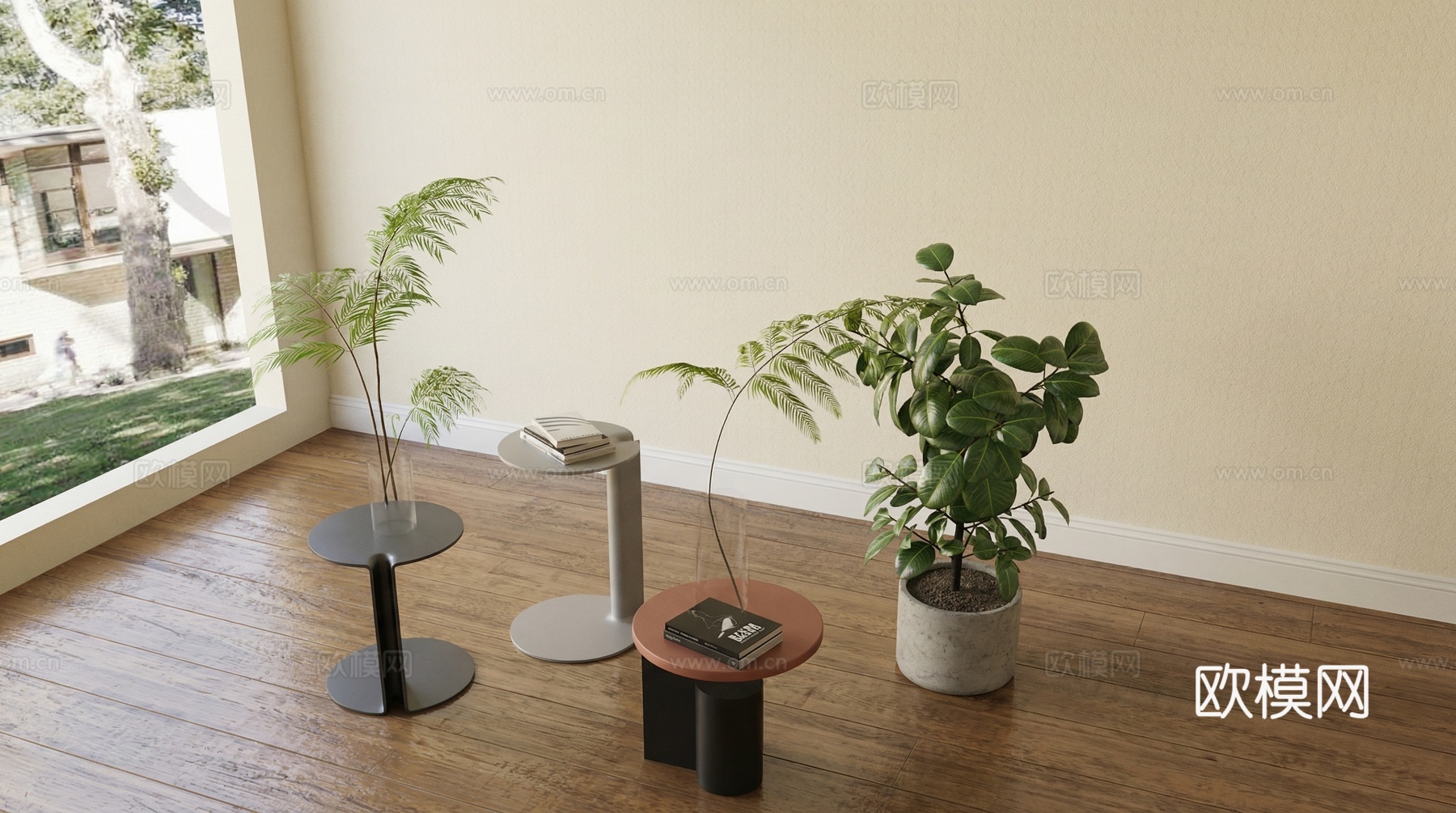 现代茶几边几su模型