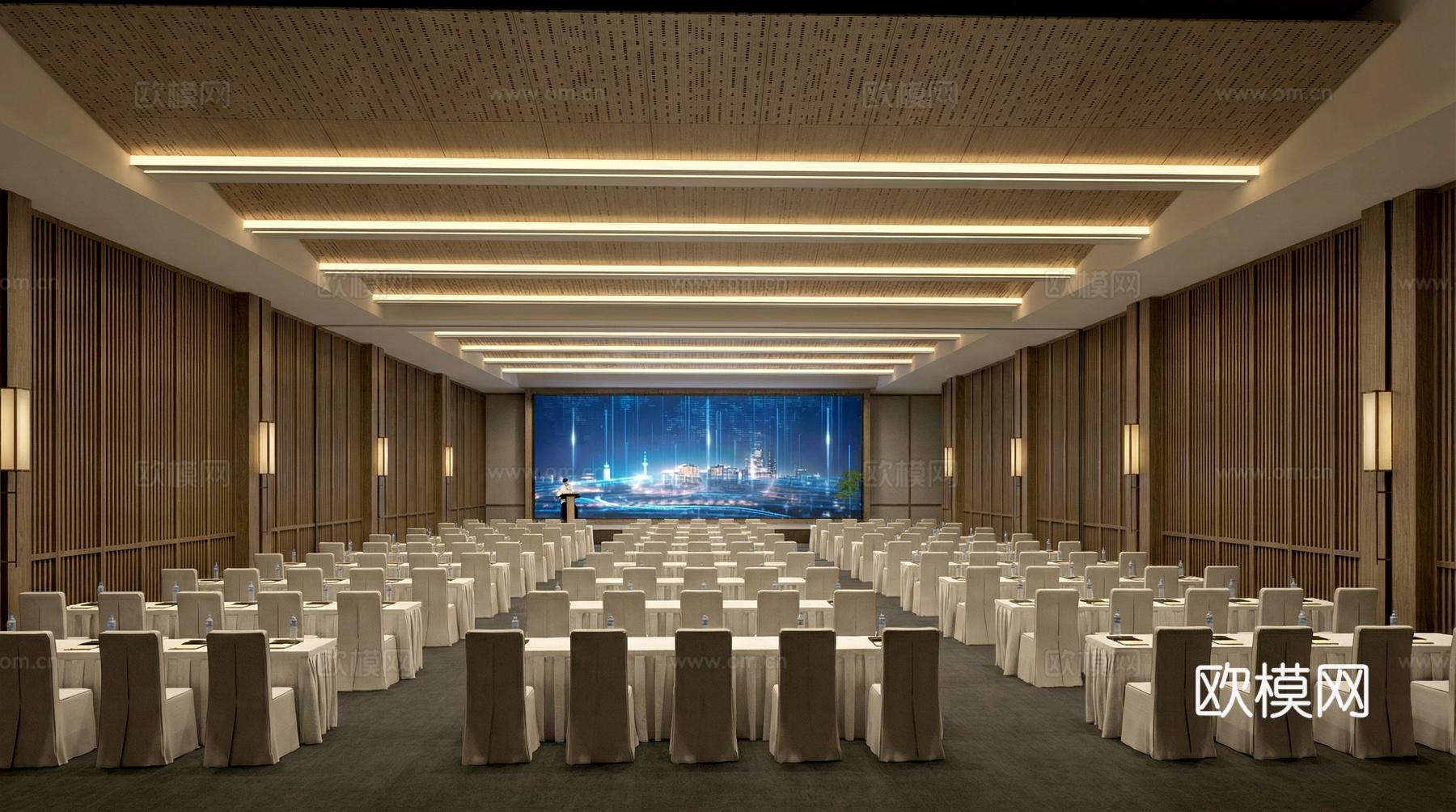 现代酒店宴会厅  大会议室su模型
