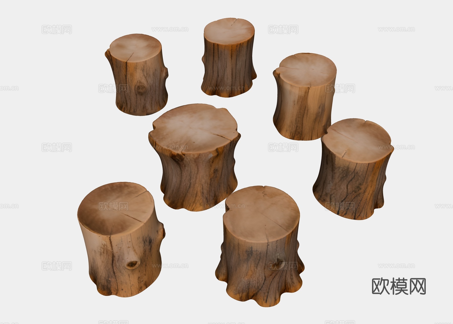 树墩坐凳 自然树墩 景观坐凳 坐凳 生态坐凳 木条坐凳 景观su模型