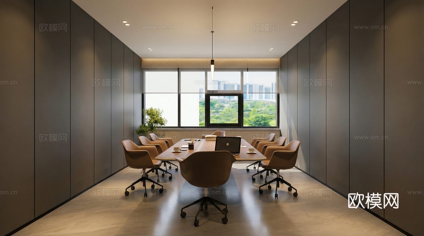 现代会议室su模型