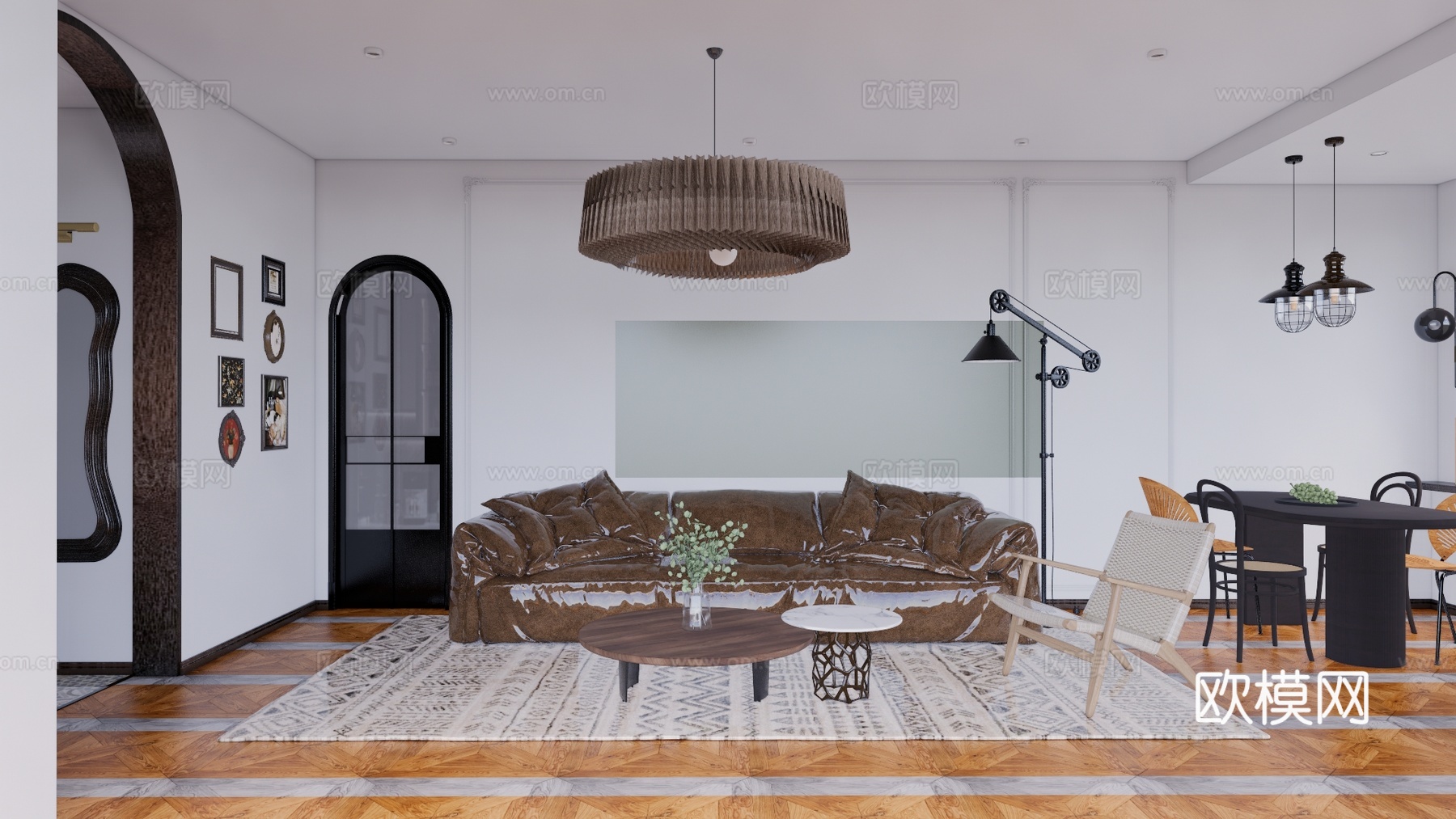 客厅 客餐厅 阳台 卫生间 餐厅 家装su模型