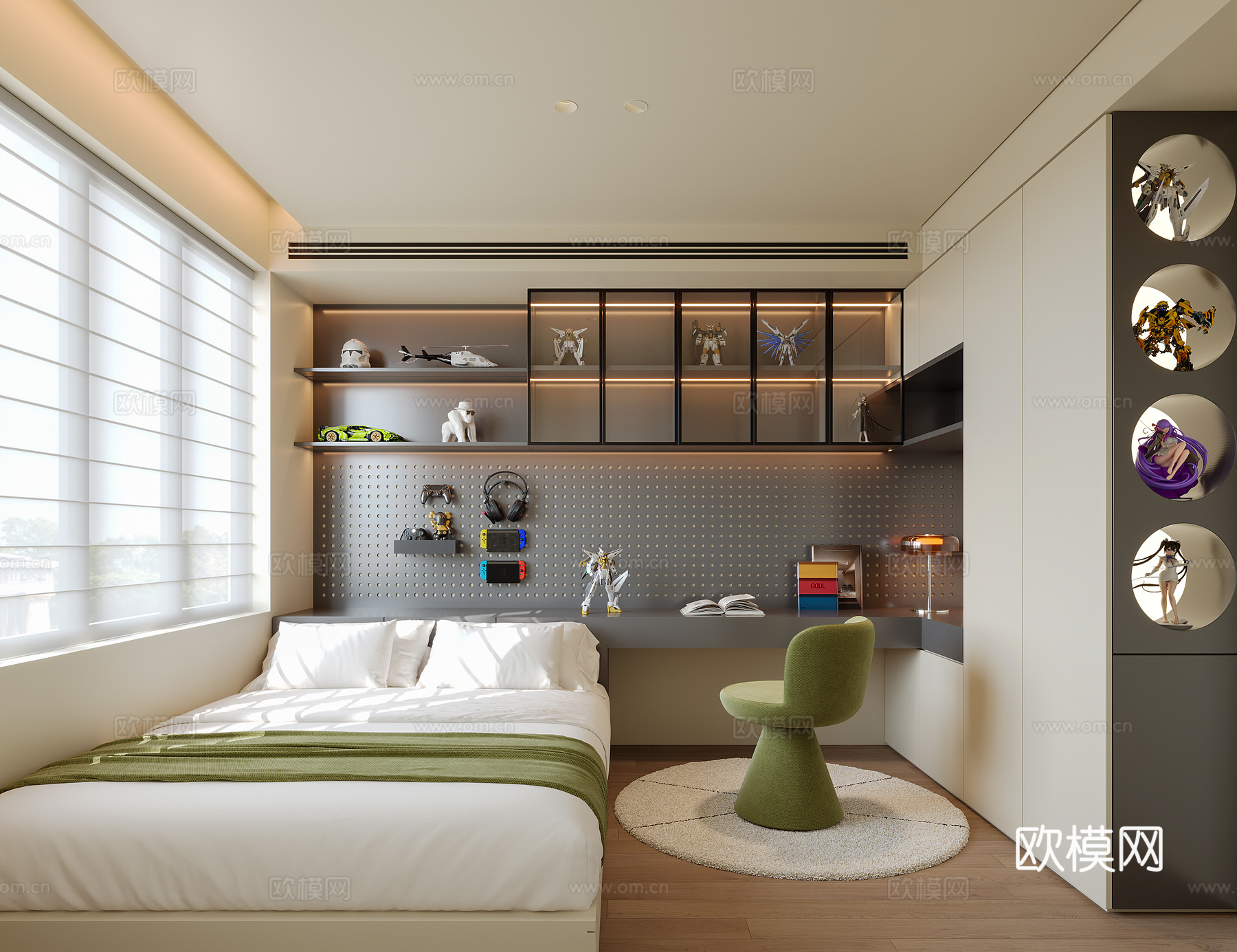 榻榻米卧室su模型