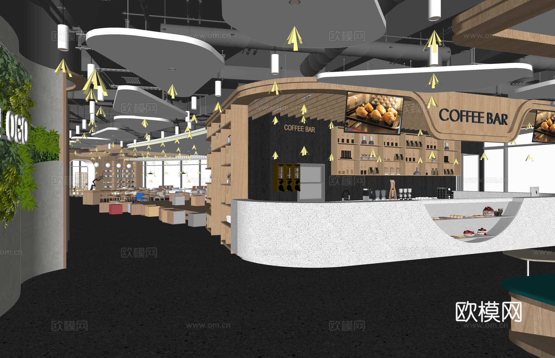 政府机构 银行电梯 停车场 休息站 走廊 办事处 公共空间su模型