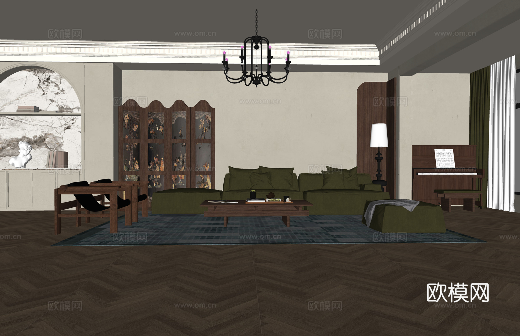 阳台 餐厅 家装su模型