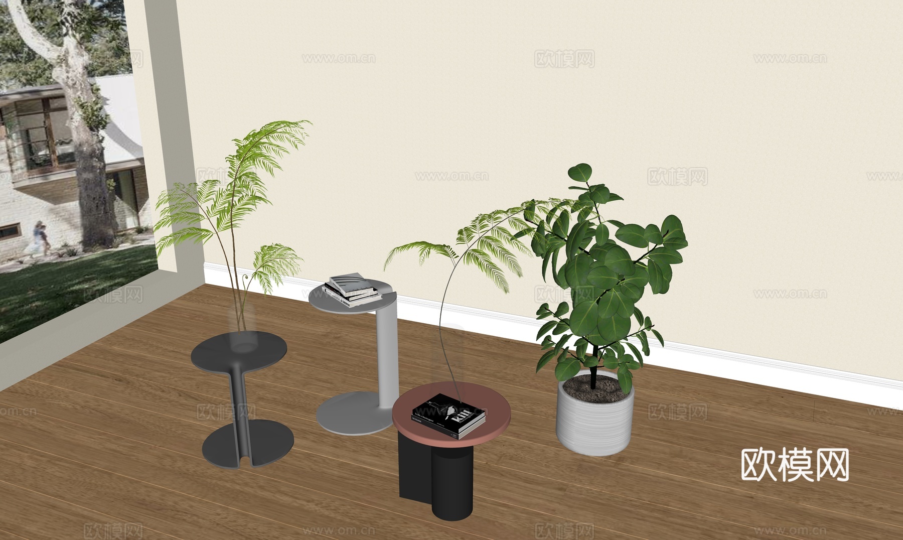 现代茶几边几su模型