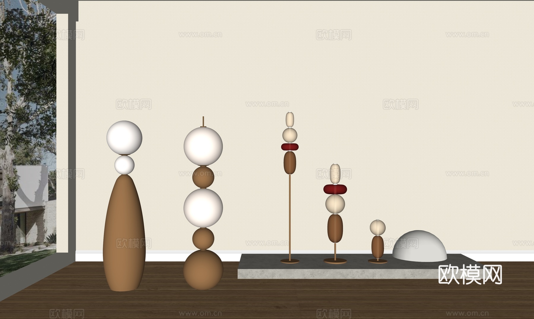 现代落地灯，照片级渲染su模型