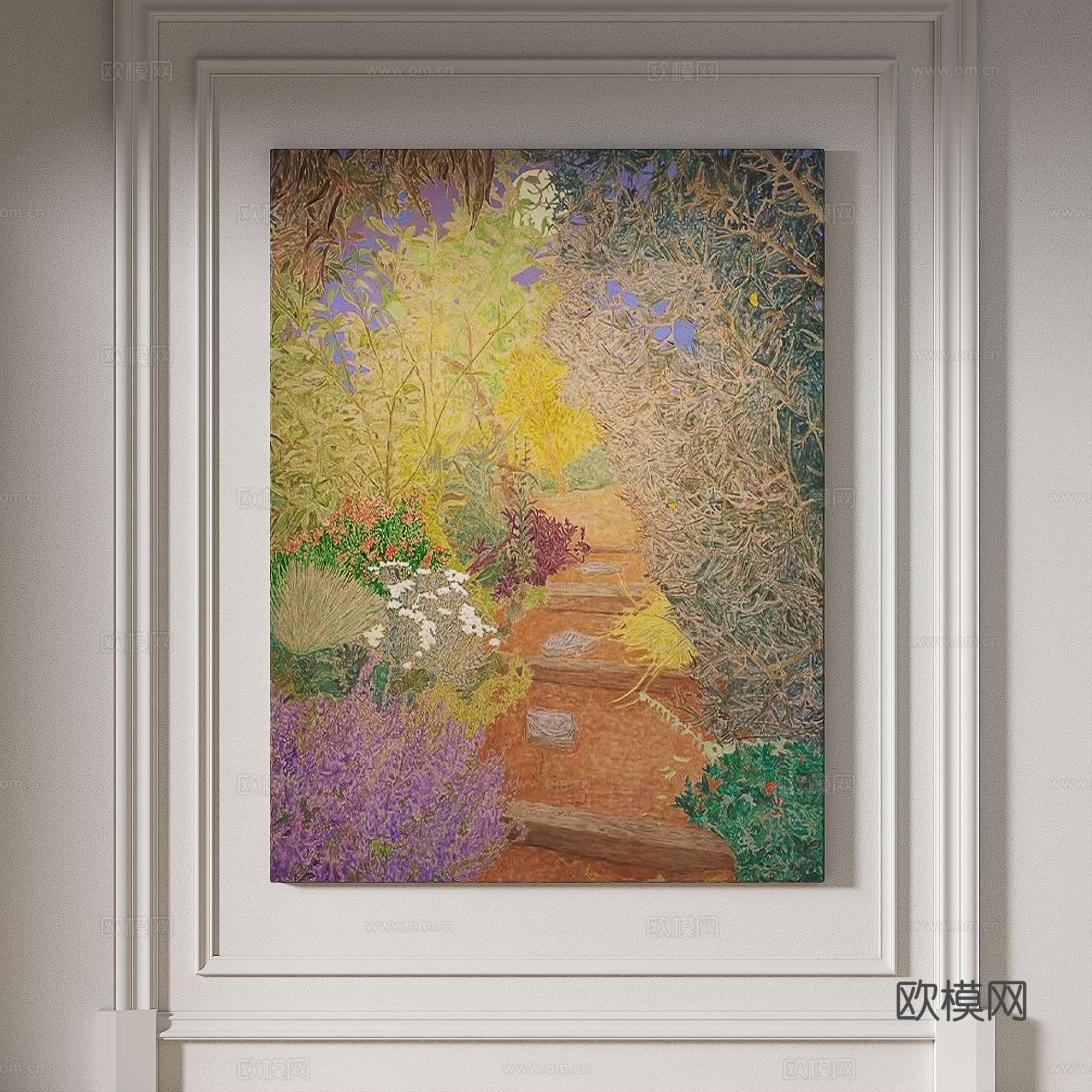 现代，抽象，肌理，挂画3d模型下载