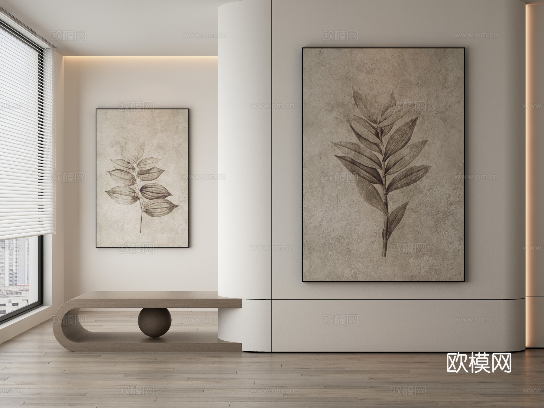 现代极简抽象挂画3d模型